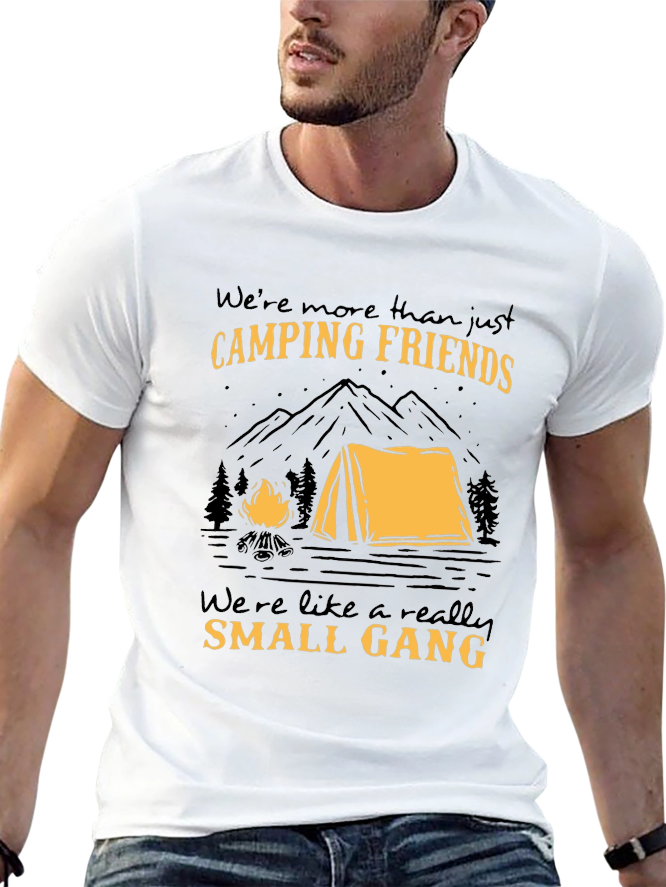 Black Camping Friends Small Gang Graphic T-Shirt view 13