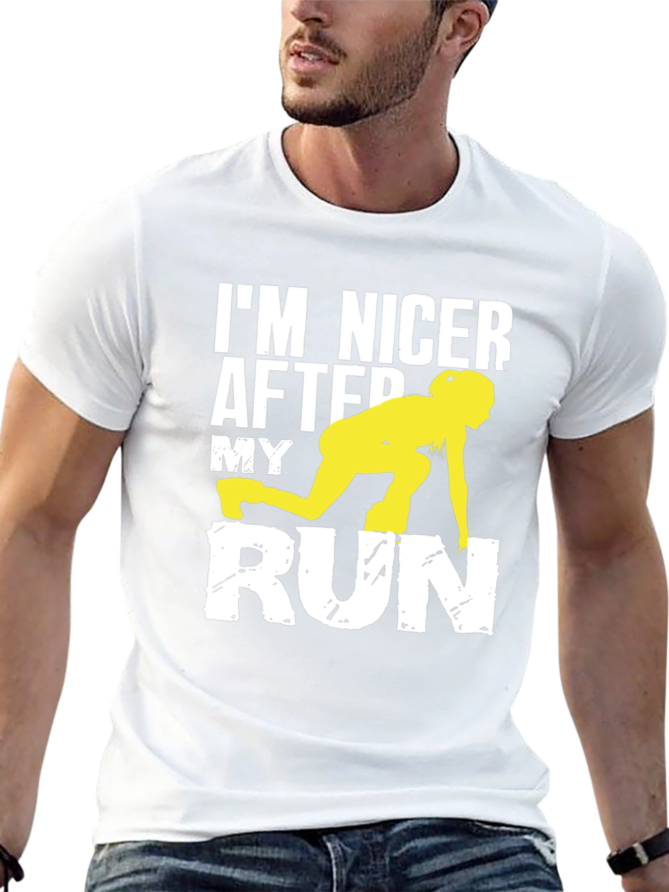 Black Funny Running T-Shirt: I'm Nicer After My Run view 13