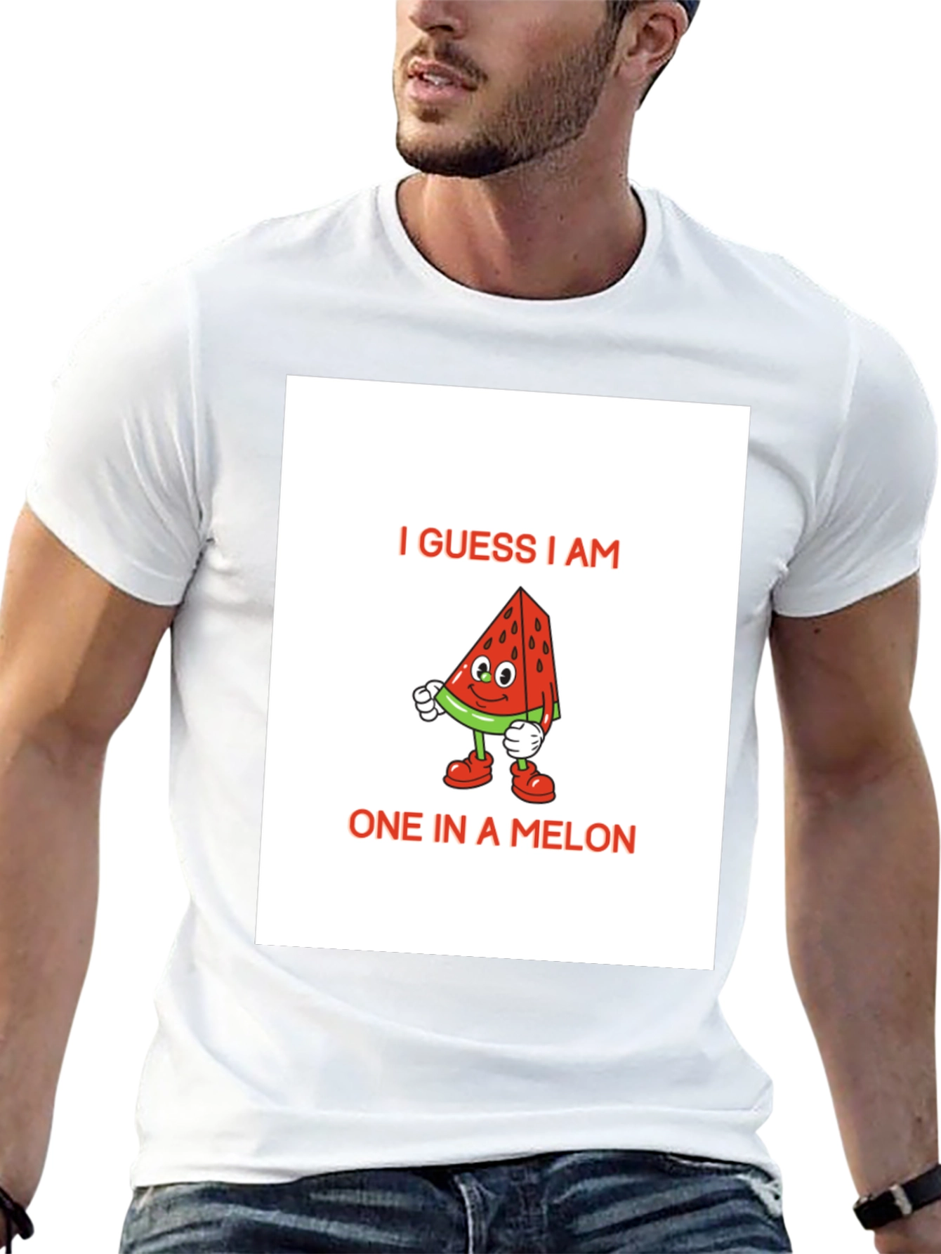 Black One in a Melon Graphic T-Shirt - Novelty Fruit Tee view 13