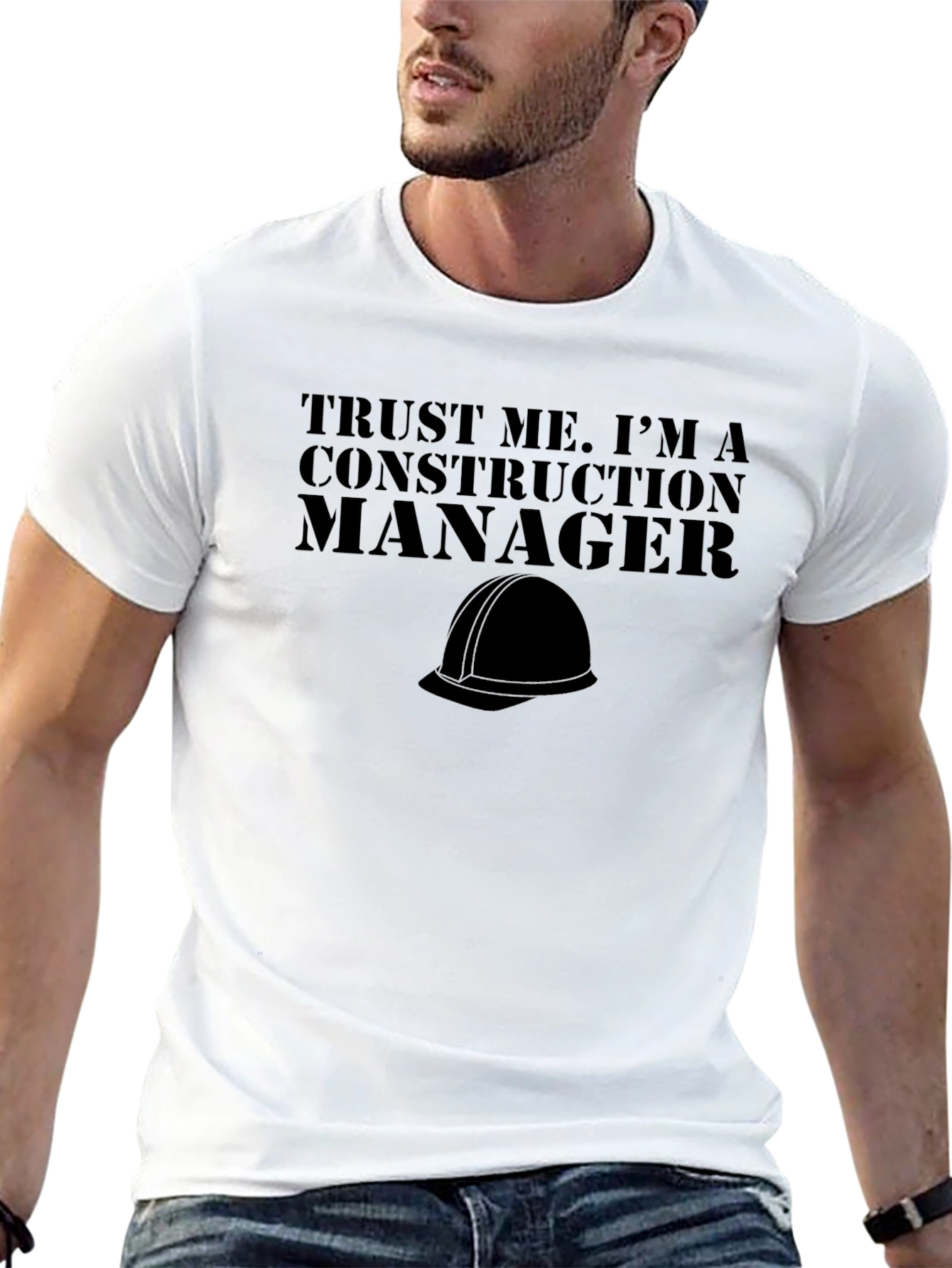 Black Construction Manager T-Shirt - Trust Me Tee view 13