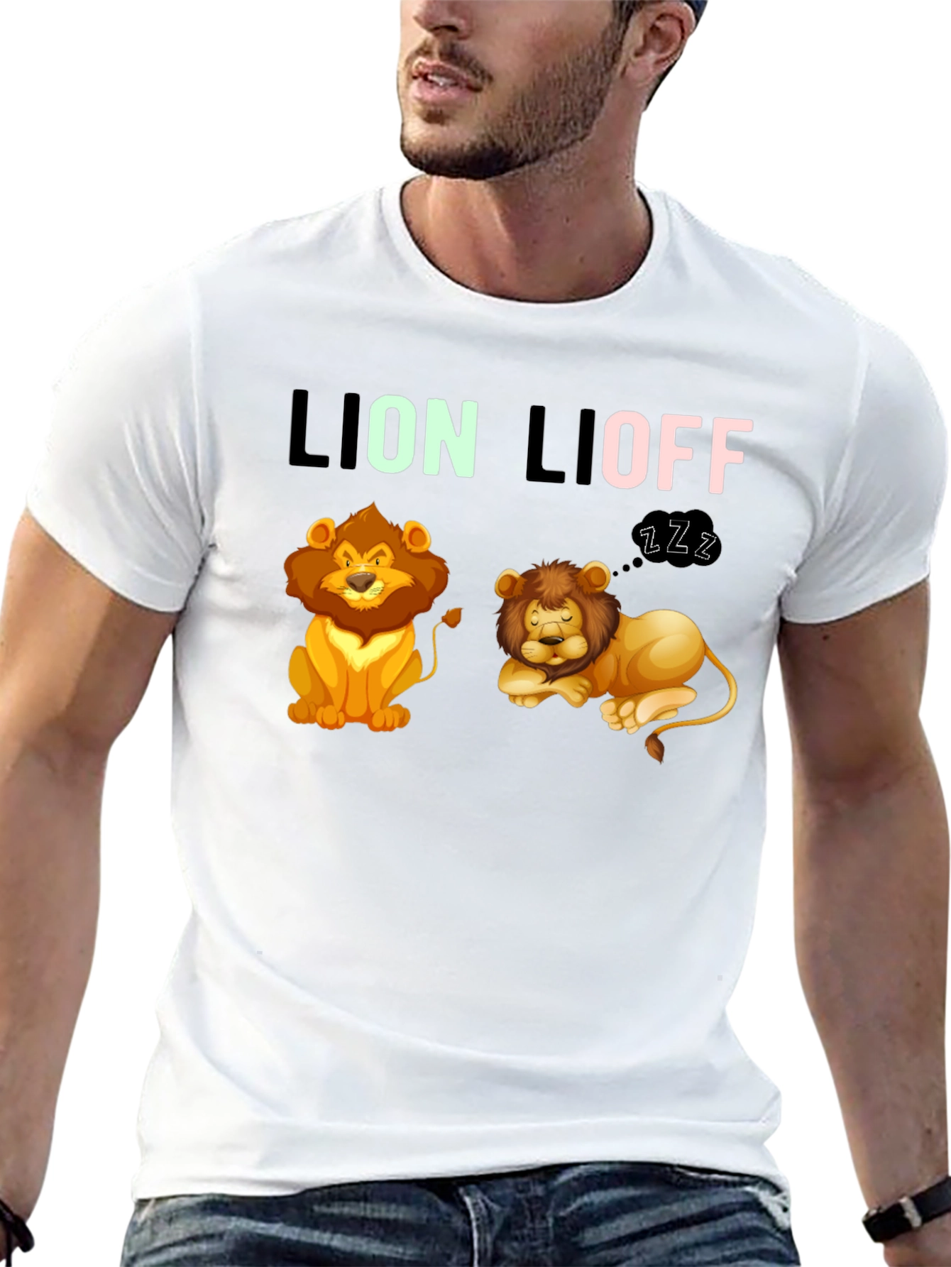 Black Lion Lioff T-Shirt - Funny Graphic Tee view 13