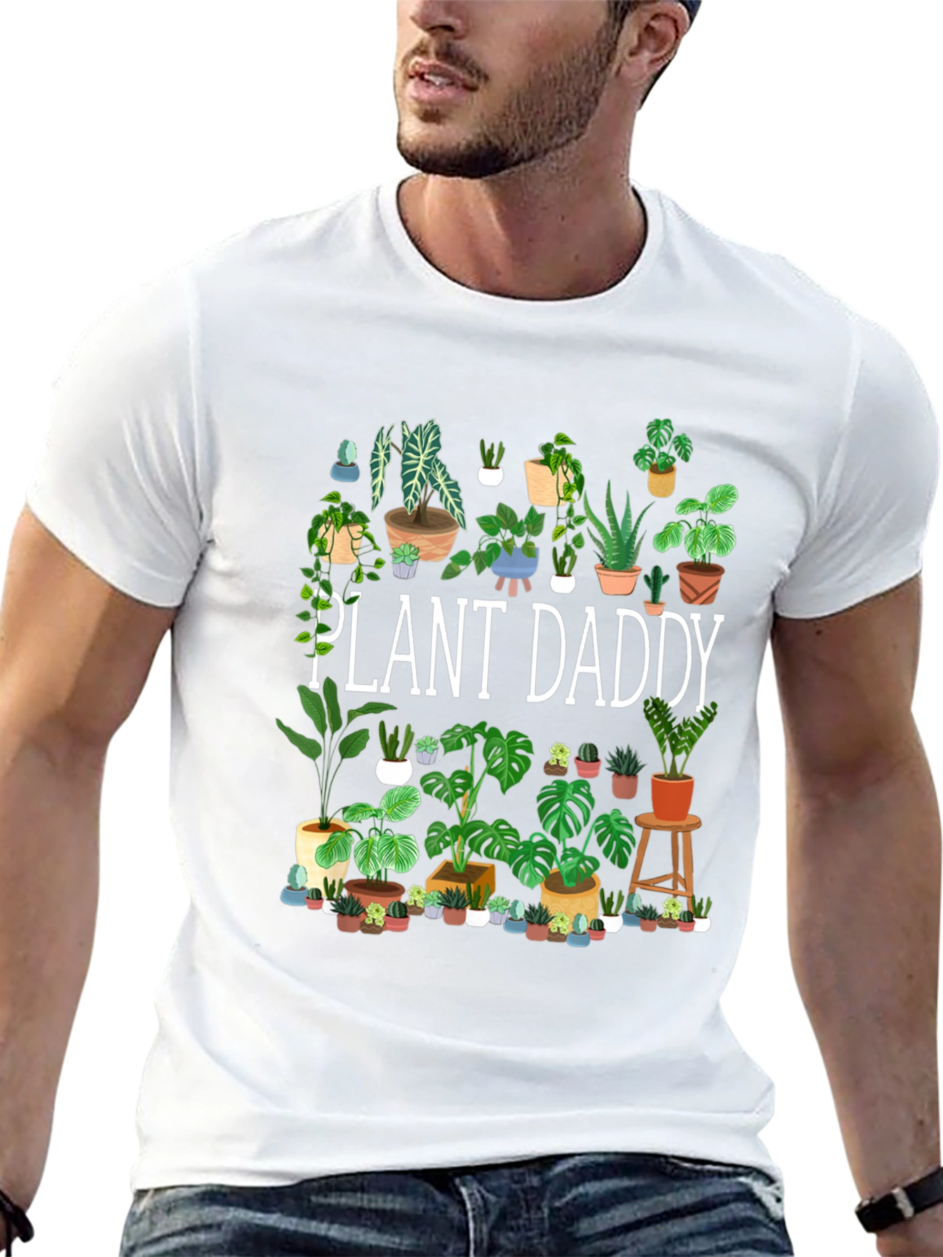 Black Plant Daddy T-Shirt - Gardener Gift view 13
