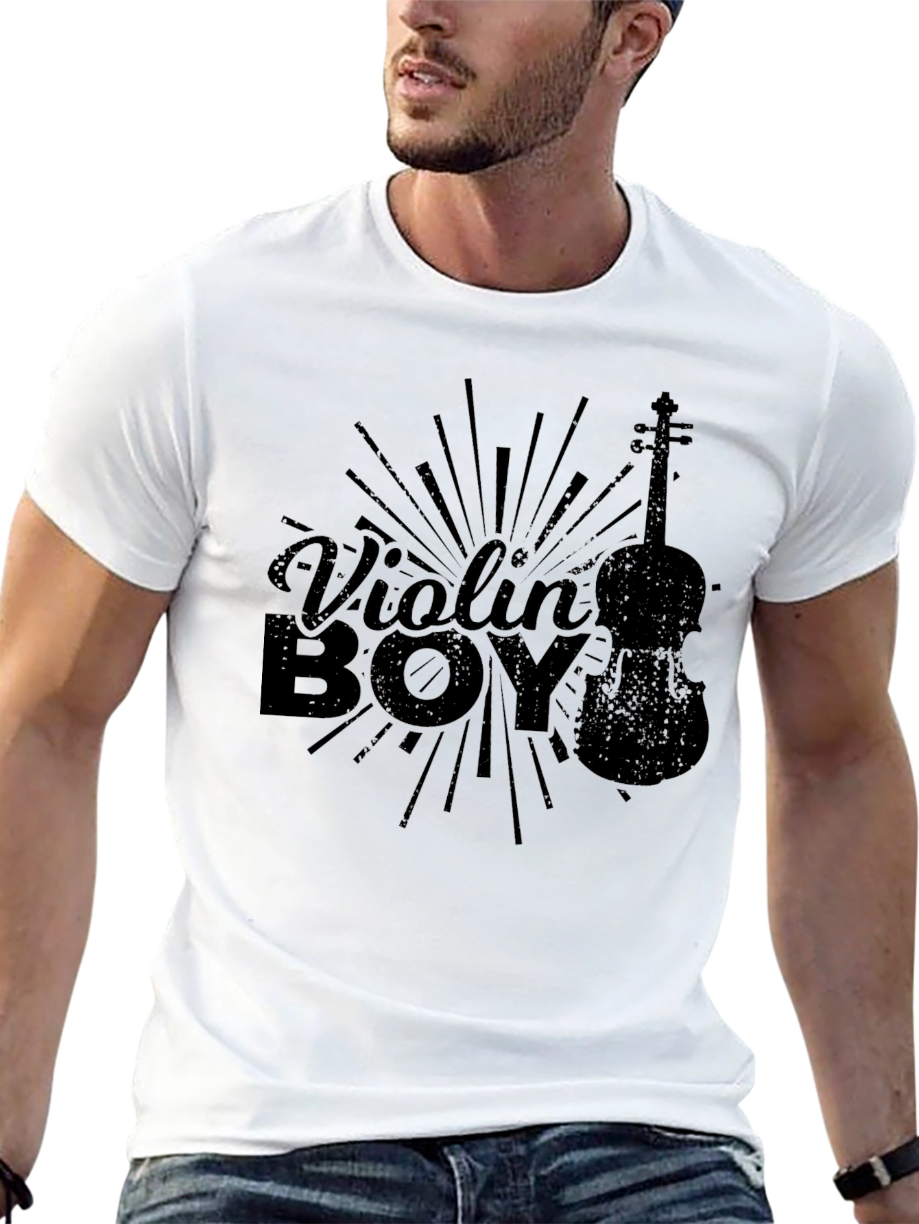 Black Violin Boy Graphic Black T-Shirt view 13