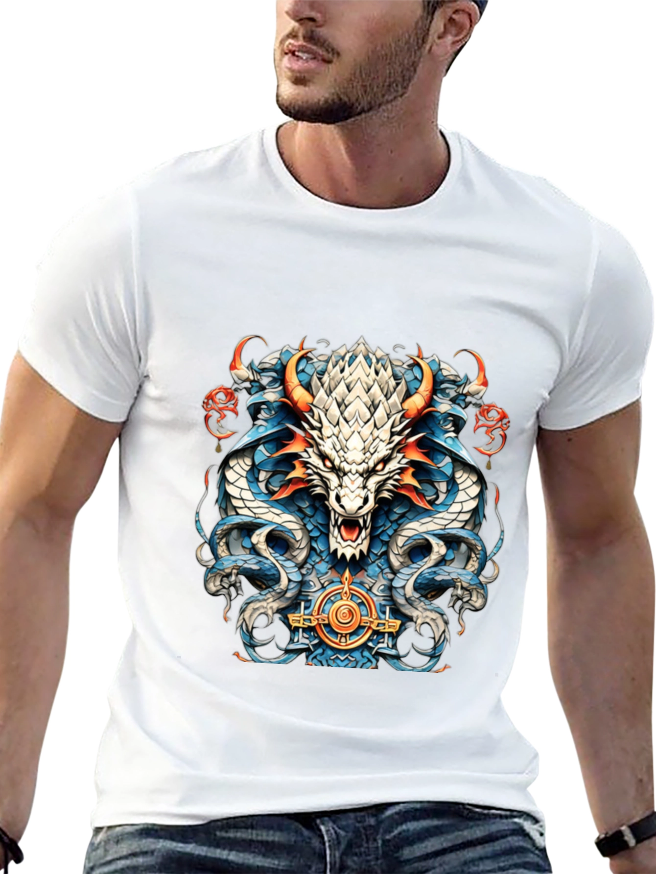 Black Dragon Graphic T-Shirt - Men's Black Tee view 13