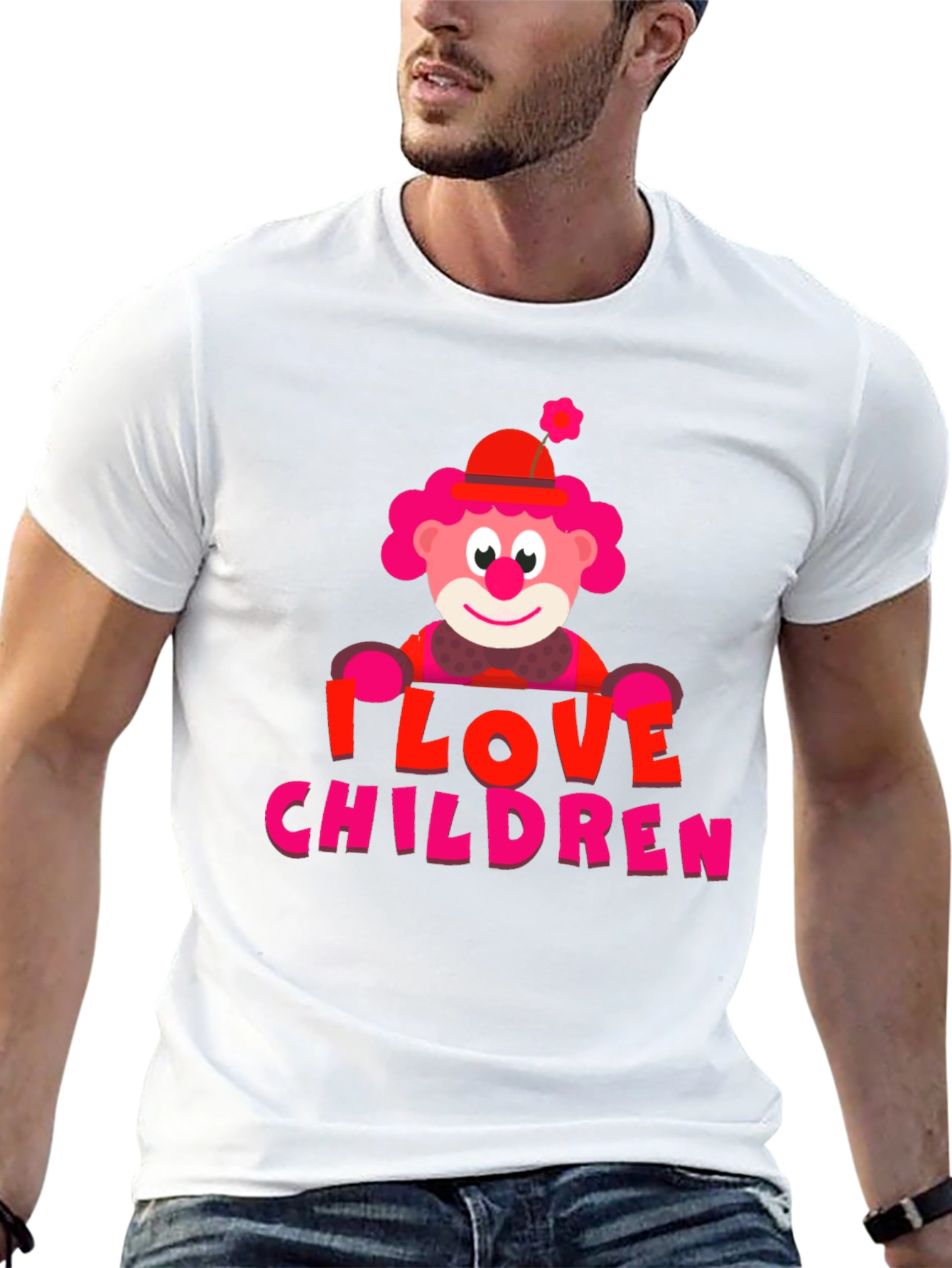 Black I Love Children Clown Graphic T-Shirt view 13