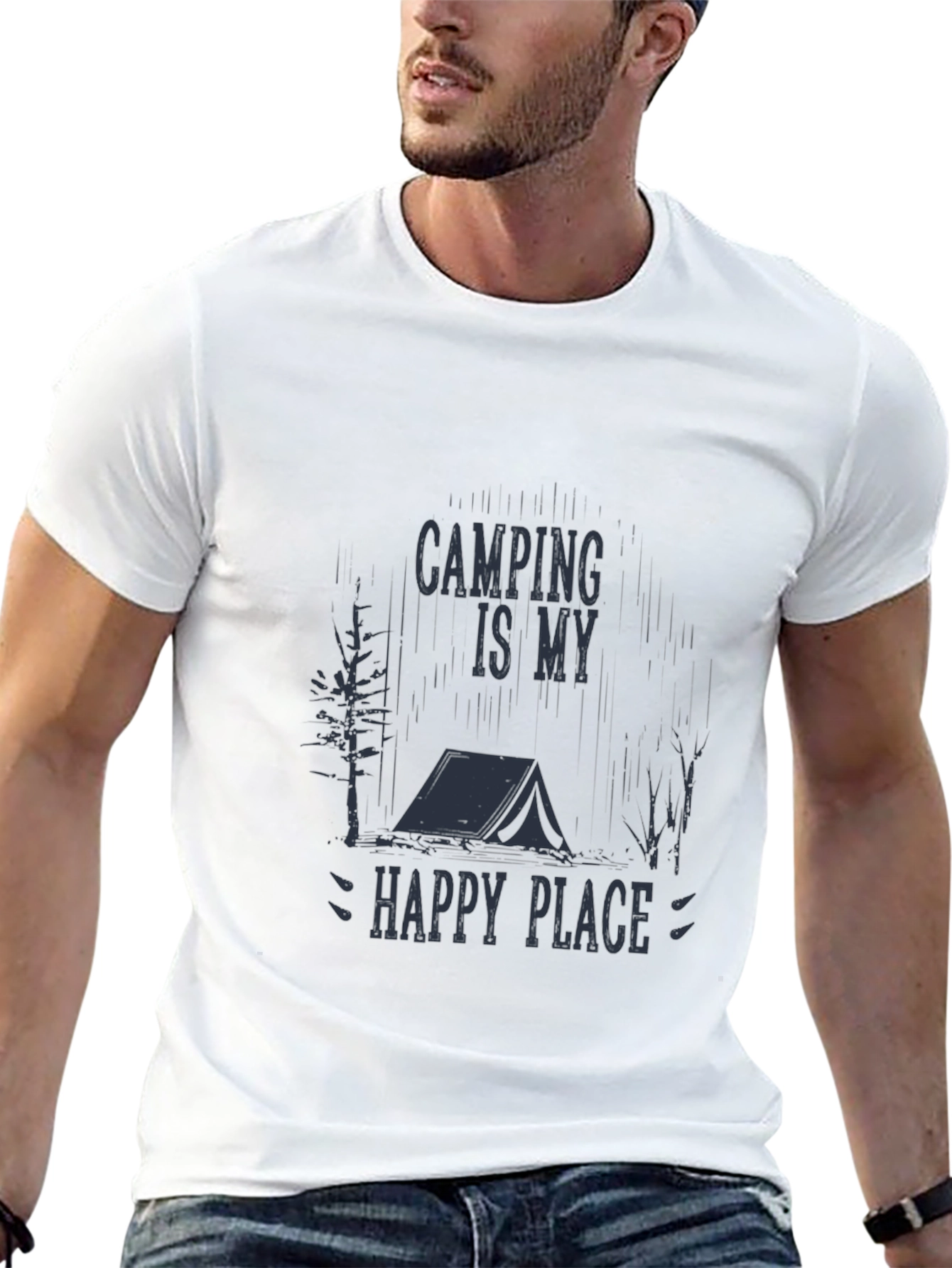 Black Camping is My Happy Place Black T-Shirt view 13