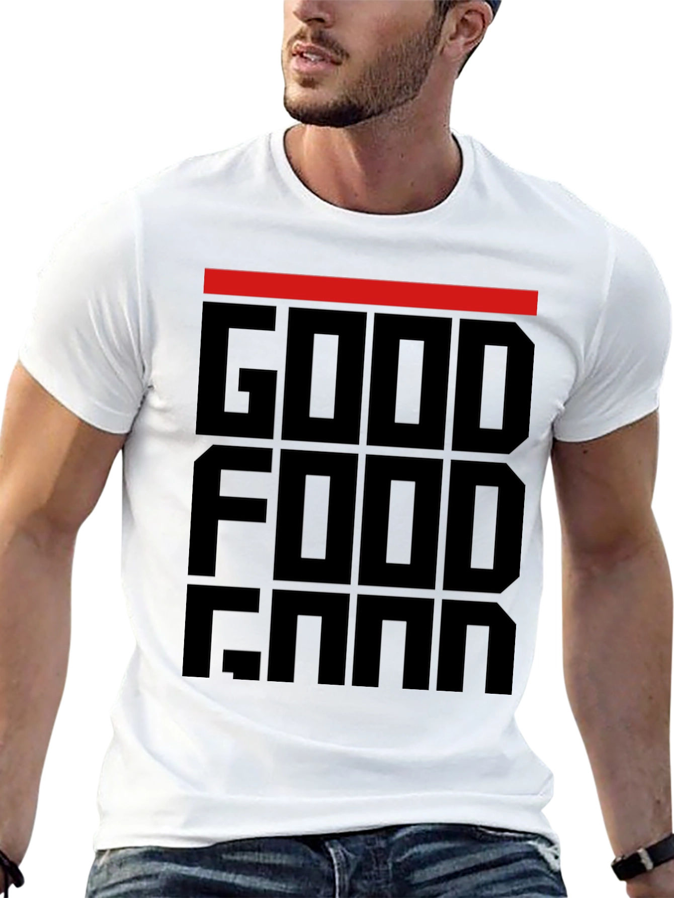 Black Good Food Gang T-Shirt - Black Graphic Tee view 13