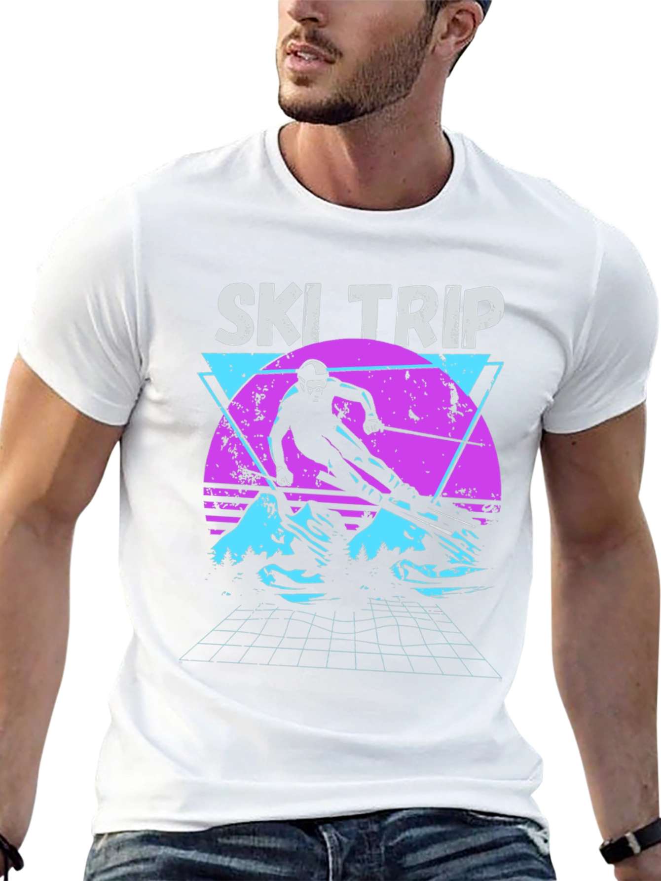 Black Retro Ski Trip T-Shirt - Vintage 80s Style view 13