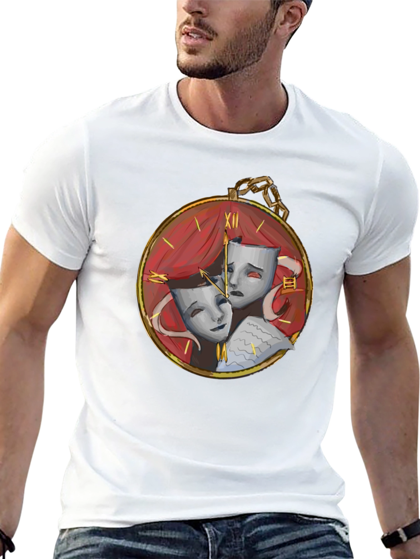Drama Masks Pocket Watch Graphic Tee - 13