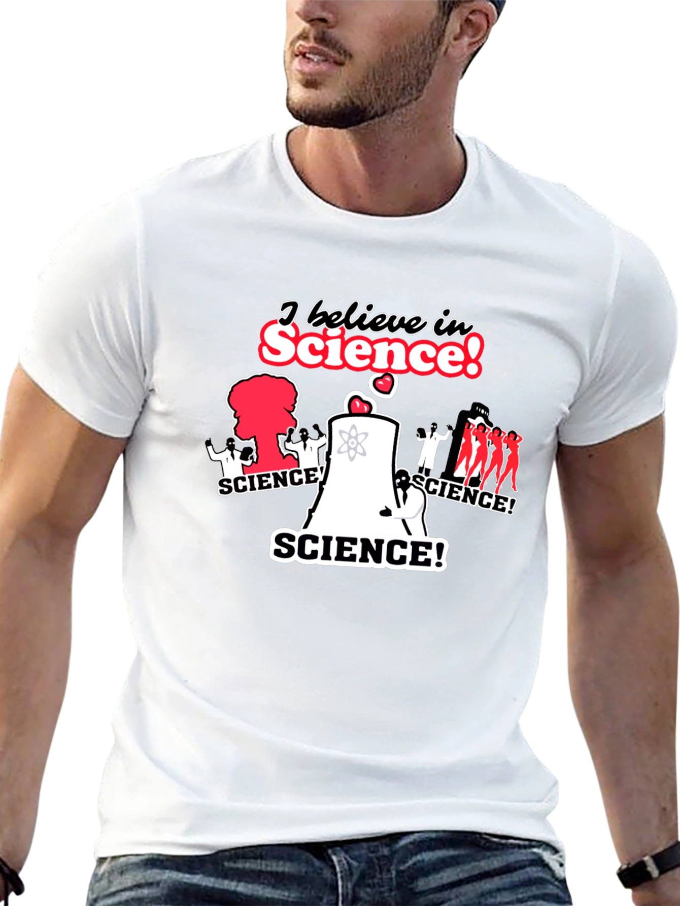 Black I Believe in Science! T-Shirt - Black view 13