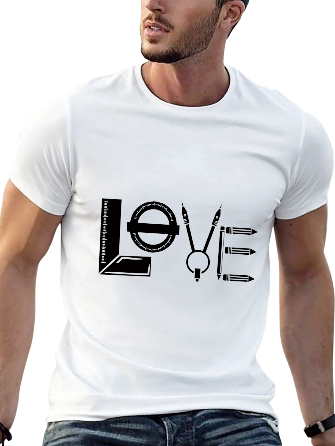 Black Architect Love Graphic T-Shirt - Black Cotton Blend view 13