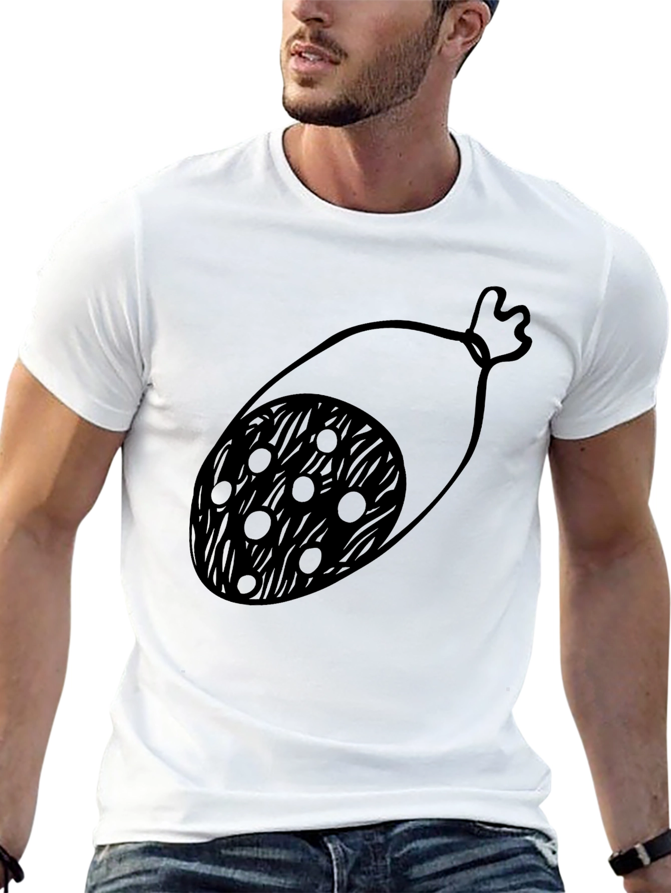 Black Sausage Graphic T-Shirt - Casual Black Tee view 13