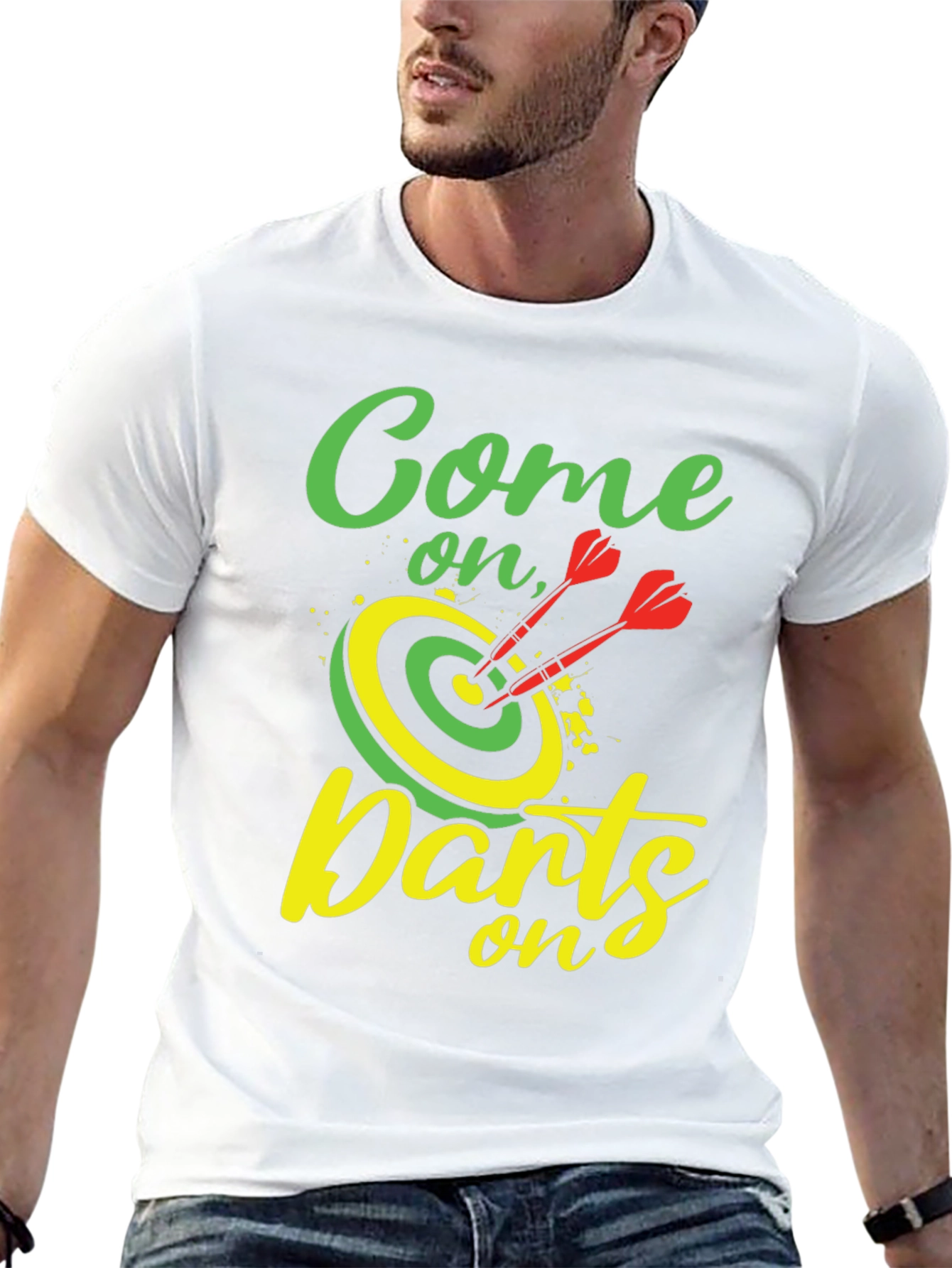 Black Come on, Darts - Graphic Tee view 13