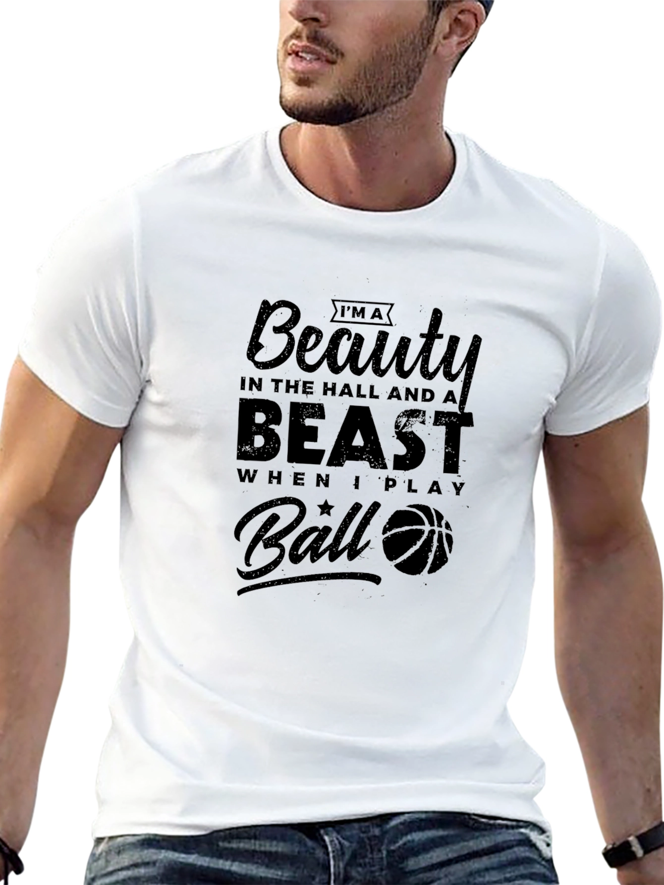 Black Beauty and Beast Basketball T-Shirt view 13