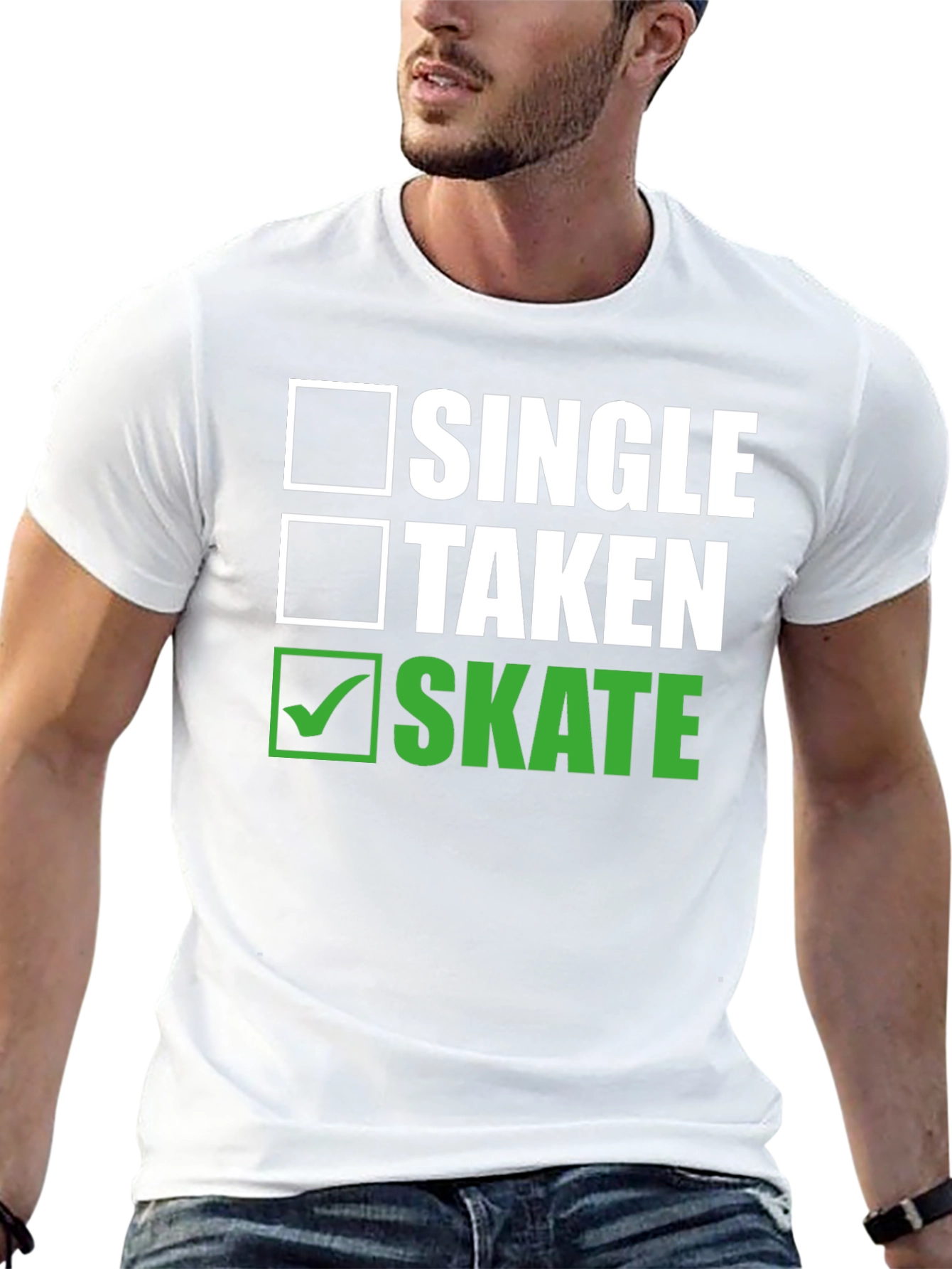 Black Single Taken Skate T-Shirt - Funny Skateboarder Tee view 13