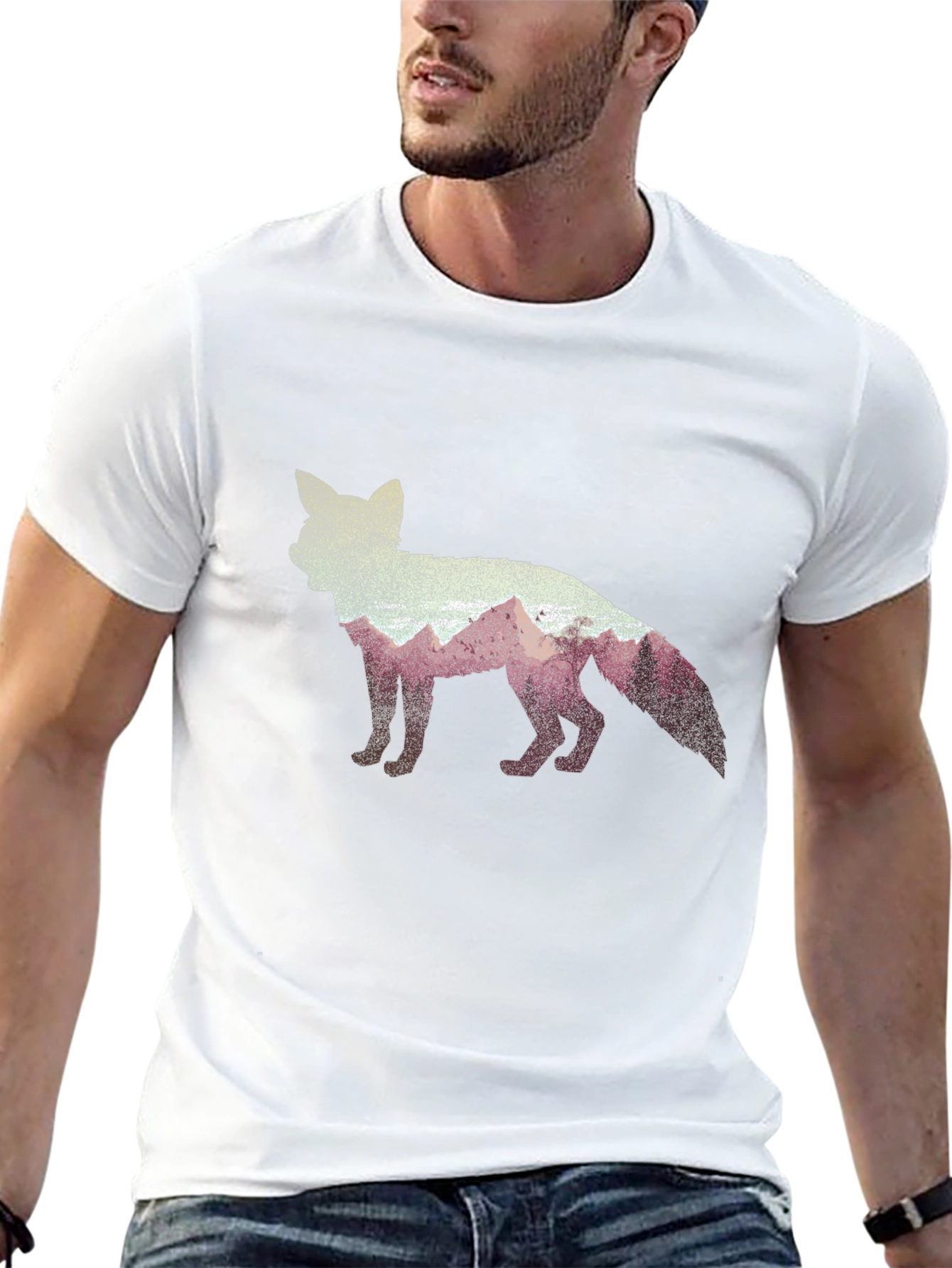 Black Fox Graphic Print Black T-Shirt view 13