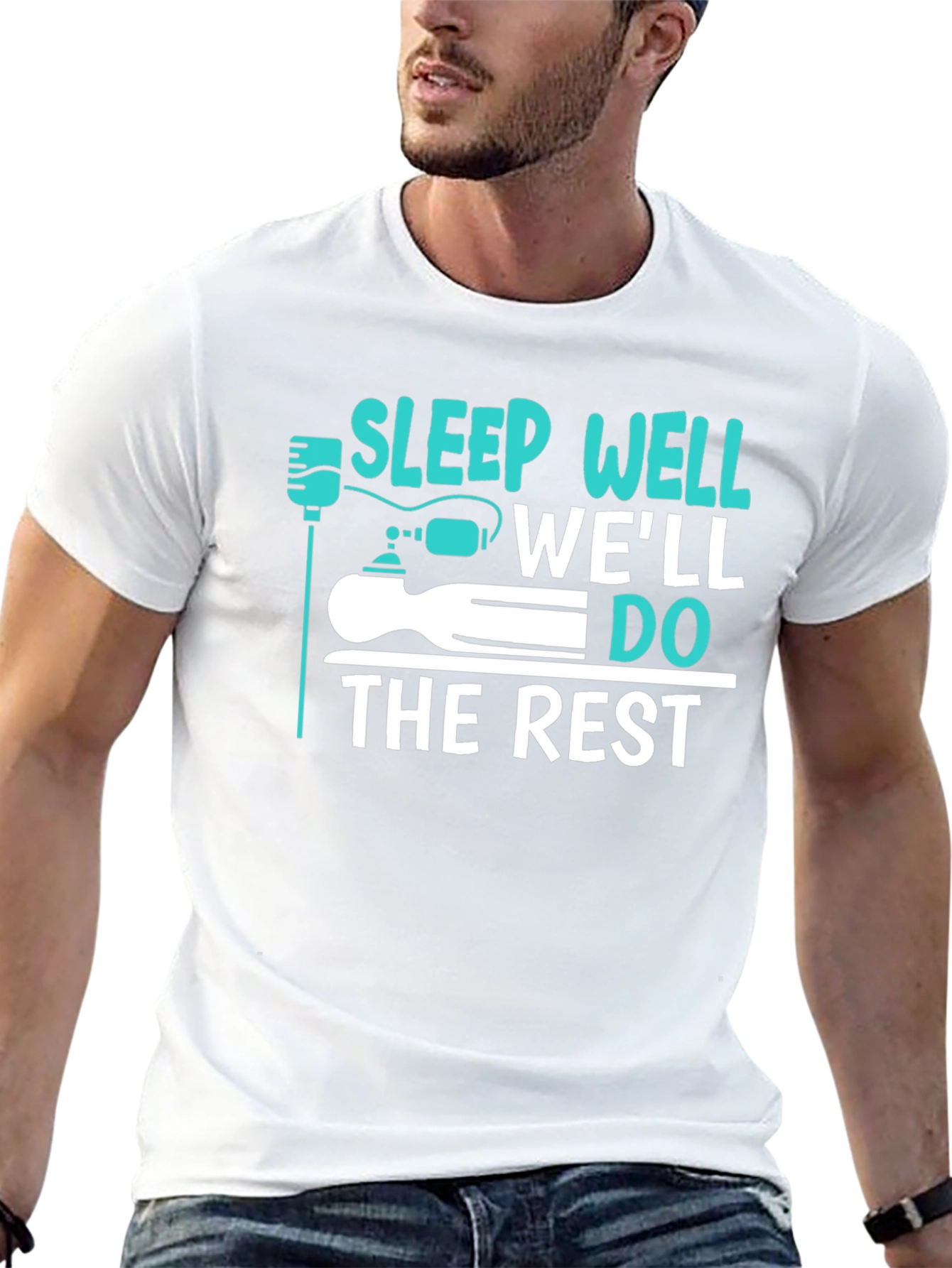 Black Sleep Well We'll Do The Rest Funny Graphic T-Shirt view 13
