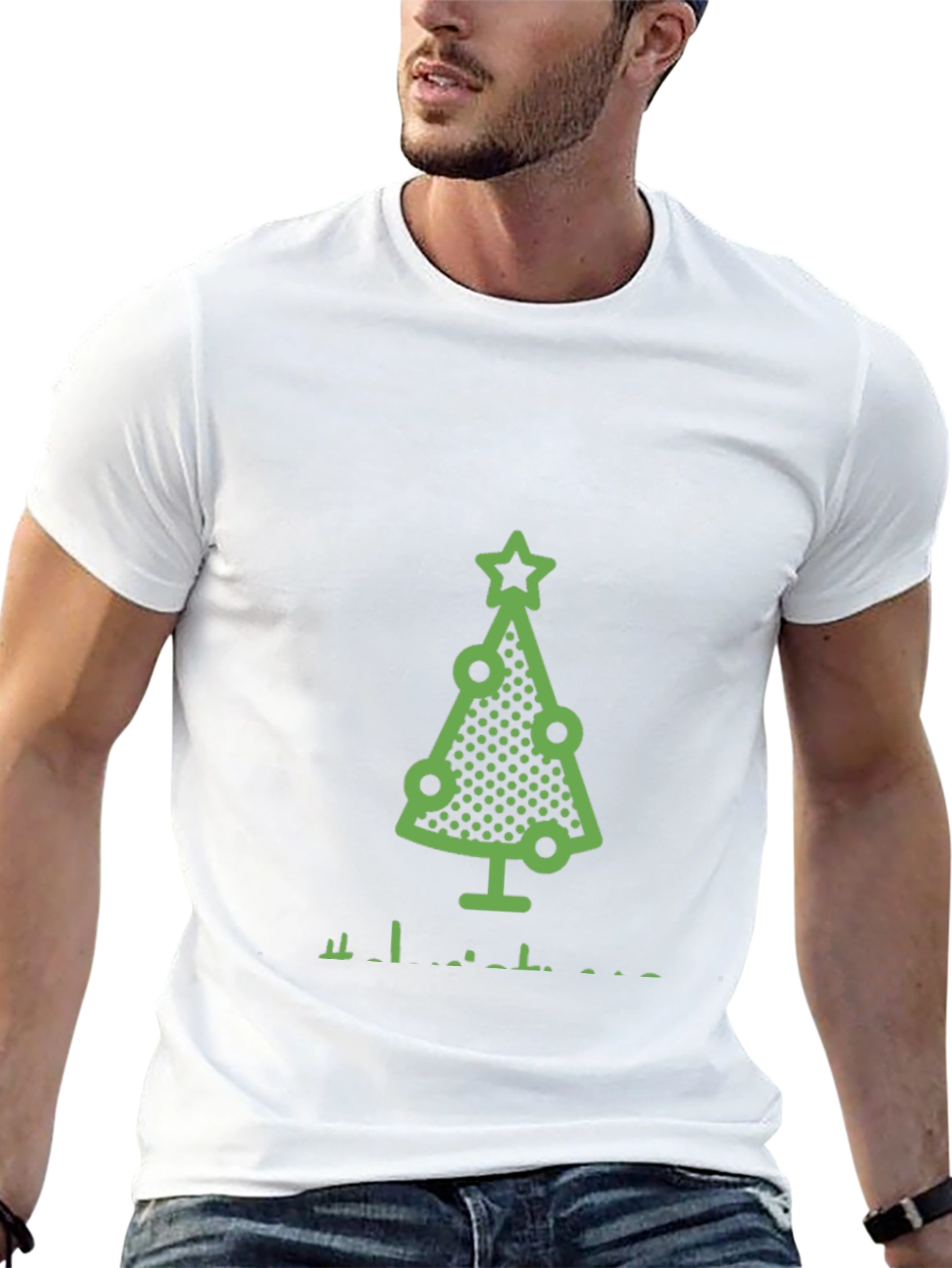 Black Festive Christmas Tree Graphic Tee - Holiday Style view 13