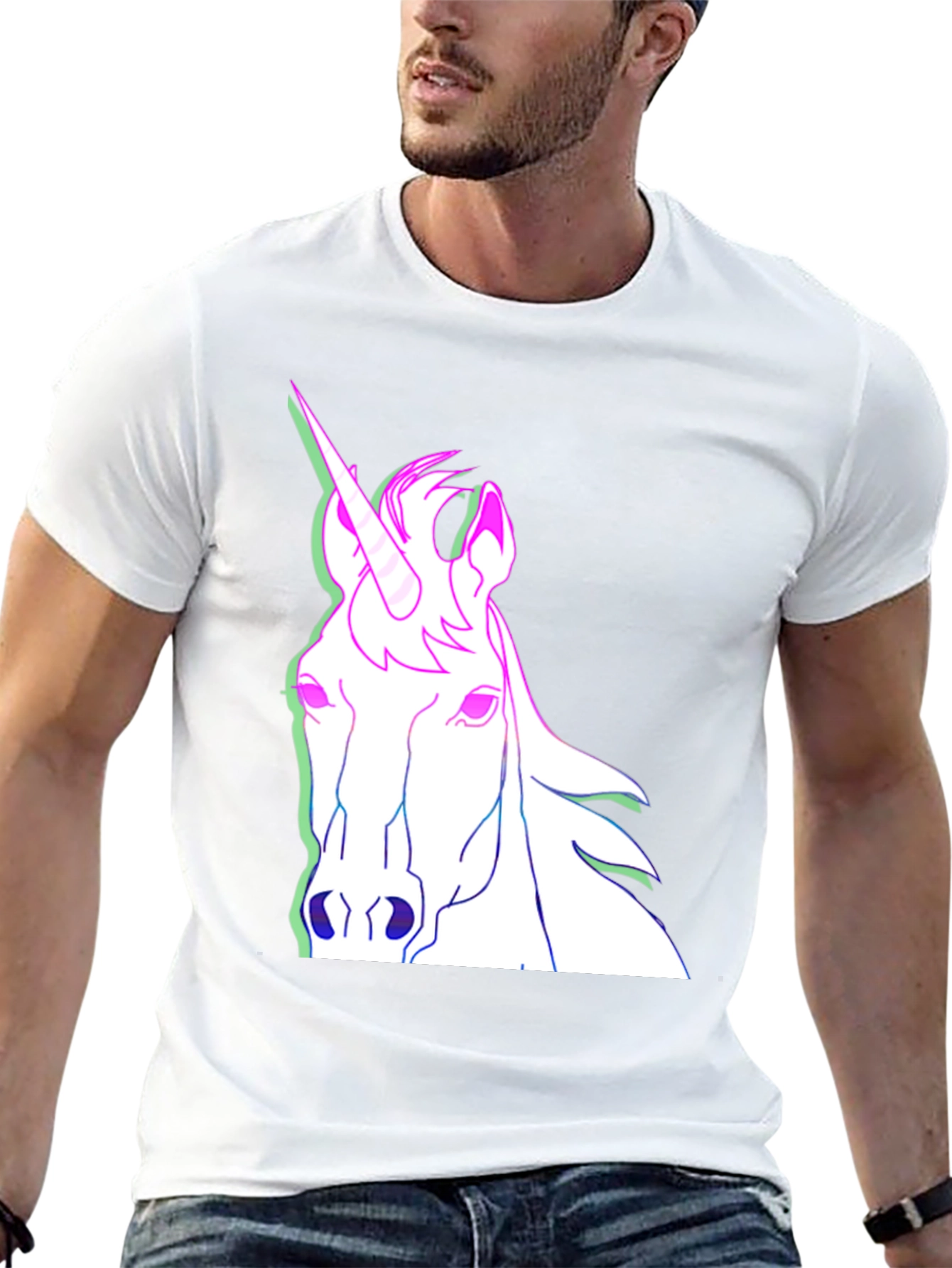 Black Unicorn Graphic Tee - Men's Black T-Shirt view 13