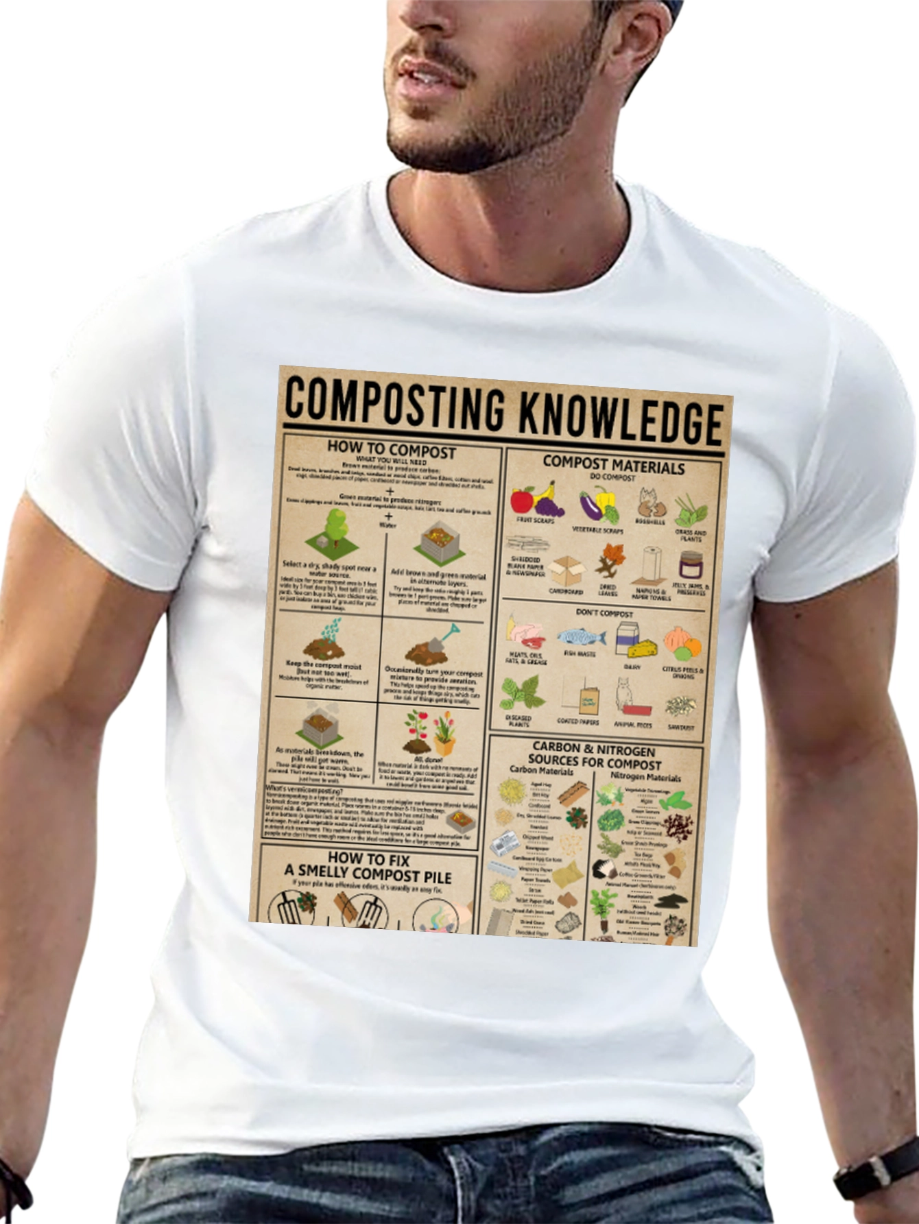 Black Composting Knowledge Graphic Tee view 13