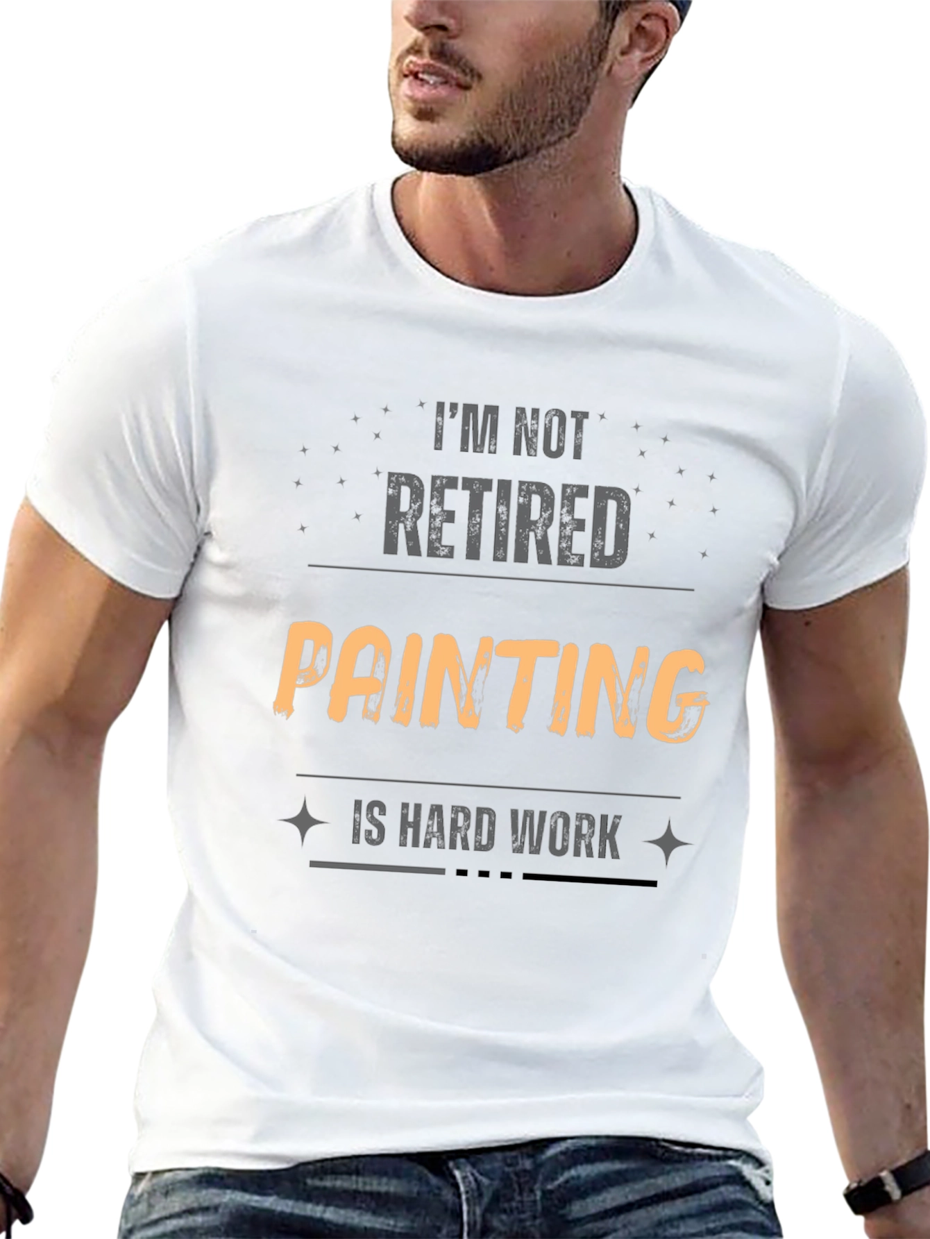 Black Funny Painting Is Hard Work T-Shirt view 13