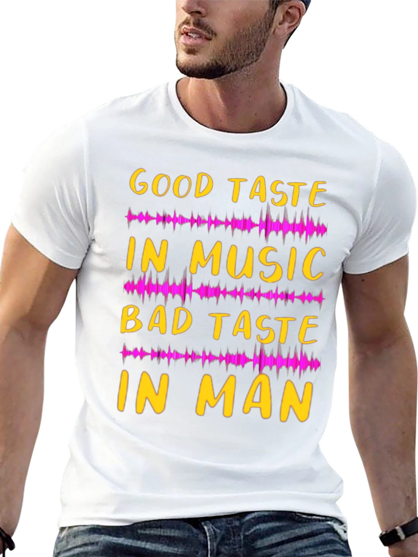 Black Funny Music Lover Graphic Tee - Good Taste in Music, Bad Taste in Man view 13