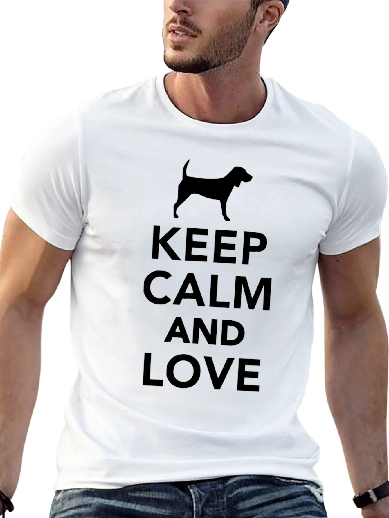 Black Keep Calm & Love Dog Black Graphic Tee view 13