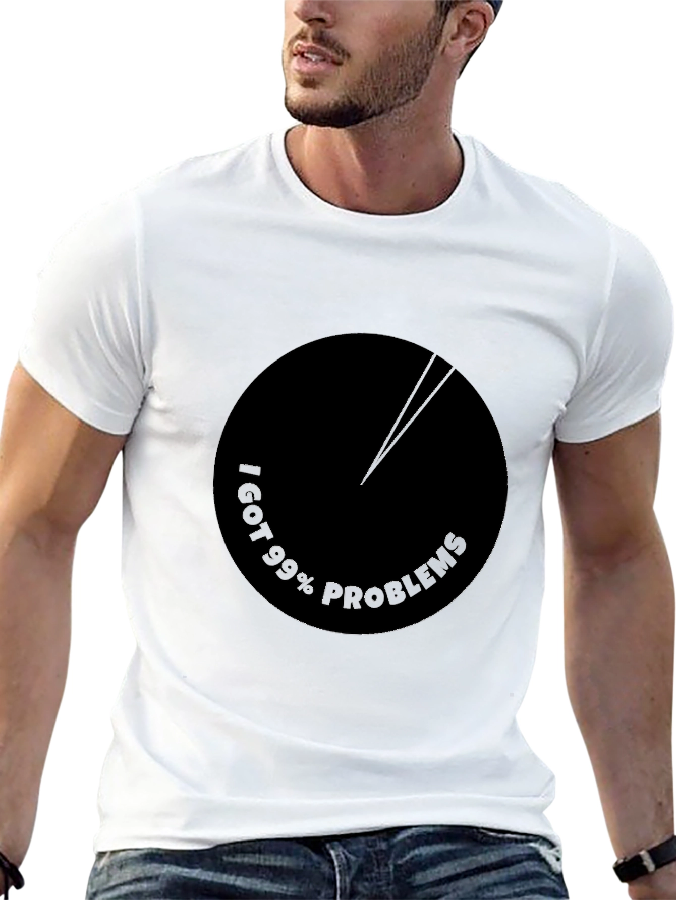 Black 99% Problems Pie Chart Black T-Shirt view 13