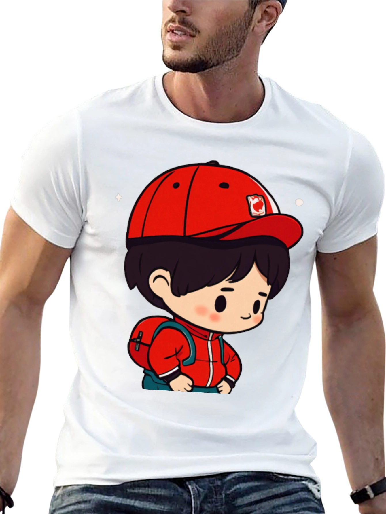 Black Cartoon Boy Black T-Shirt view 13