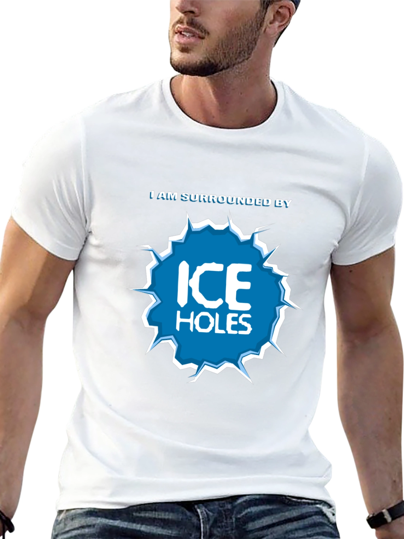 Black I Am Surrounded by Ice Holes Graphic T-Shirt view 13