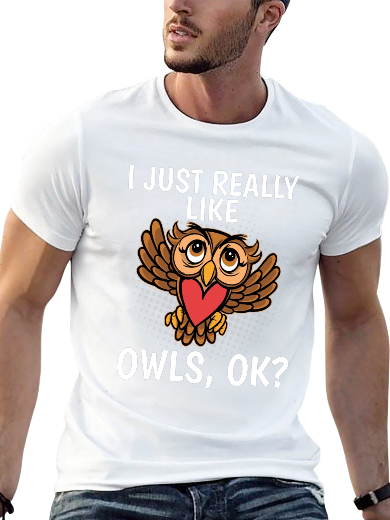 Black Cute Owl Lover T-Shirt - I Just Really Like Owls, OK? view 13