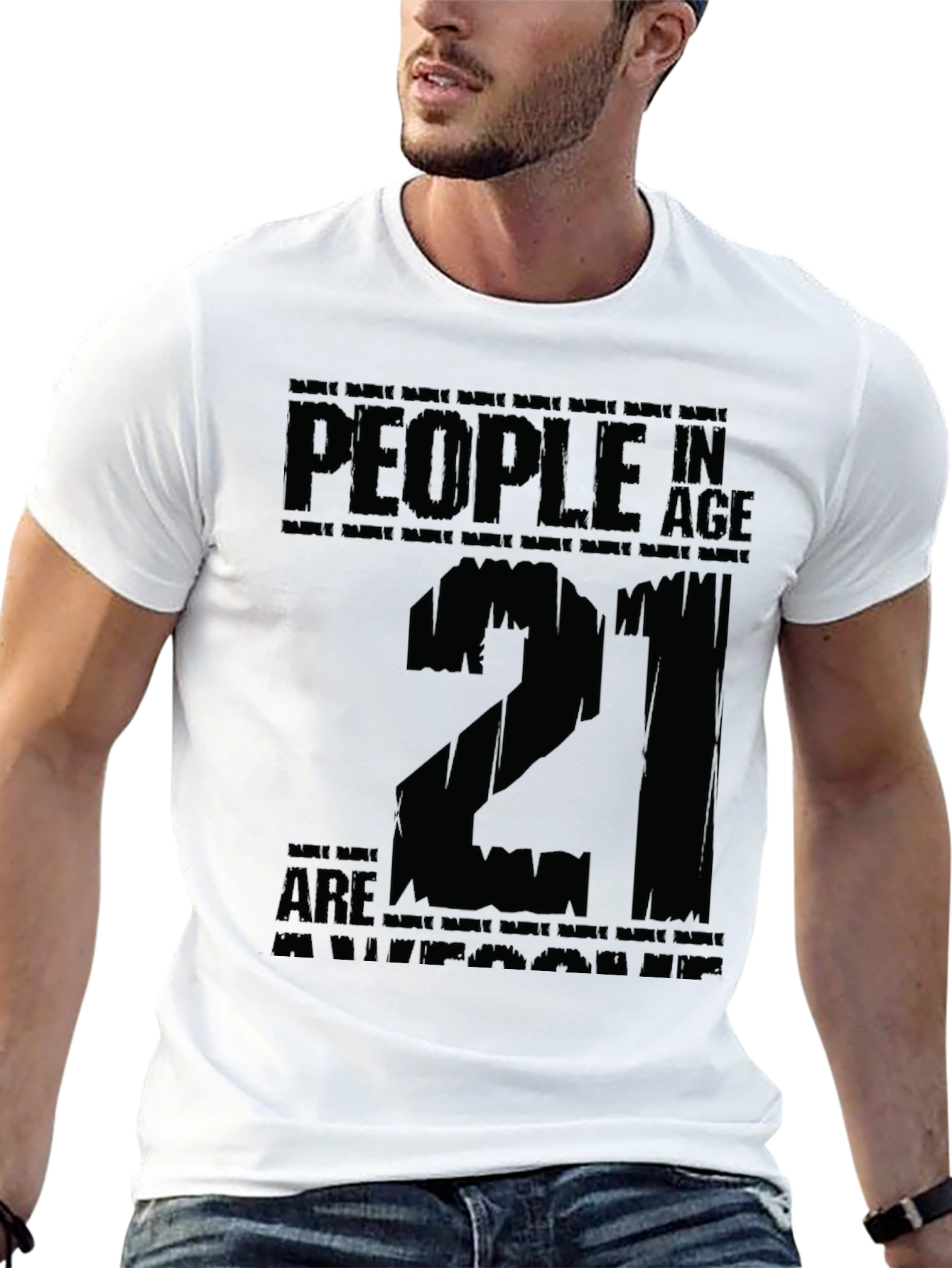 Black 21st Birthday T-Shirt - People in Age Twenty One view 13