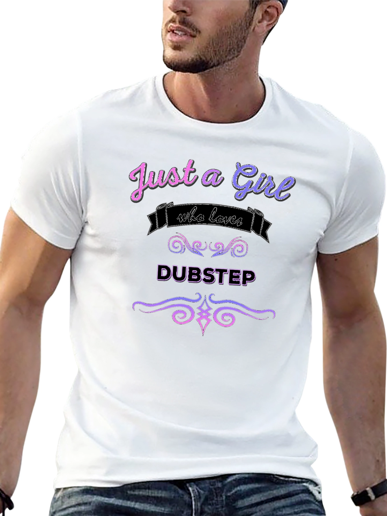 Black Just a Girl Who Loves Dubstep Graphic Tee view 13