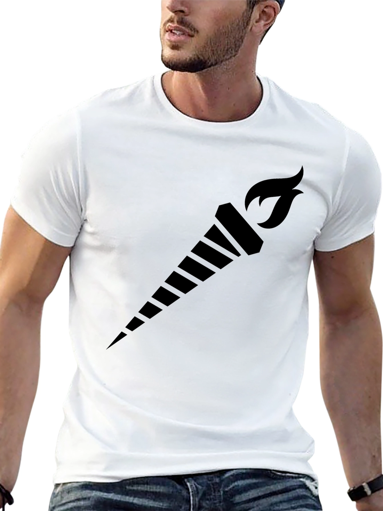 Black Torch Graphic Tee - Bold Black Design view 13