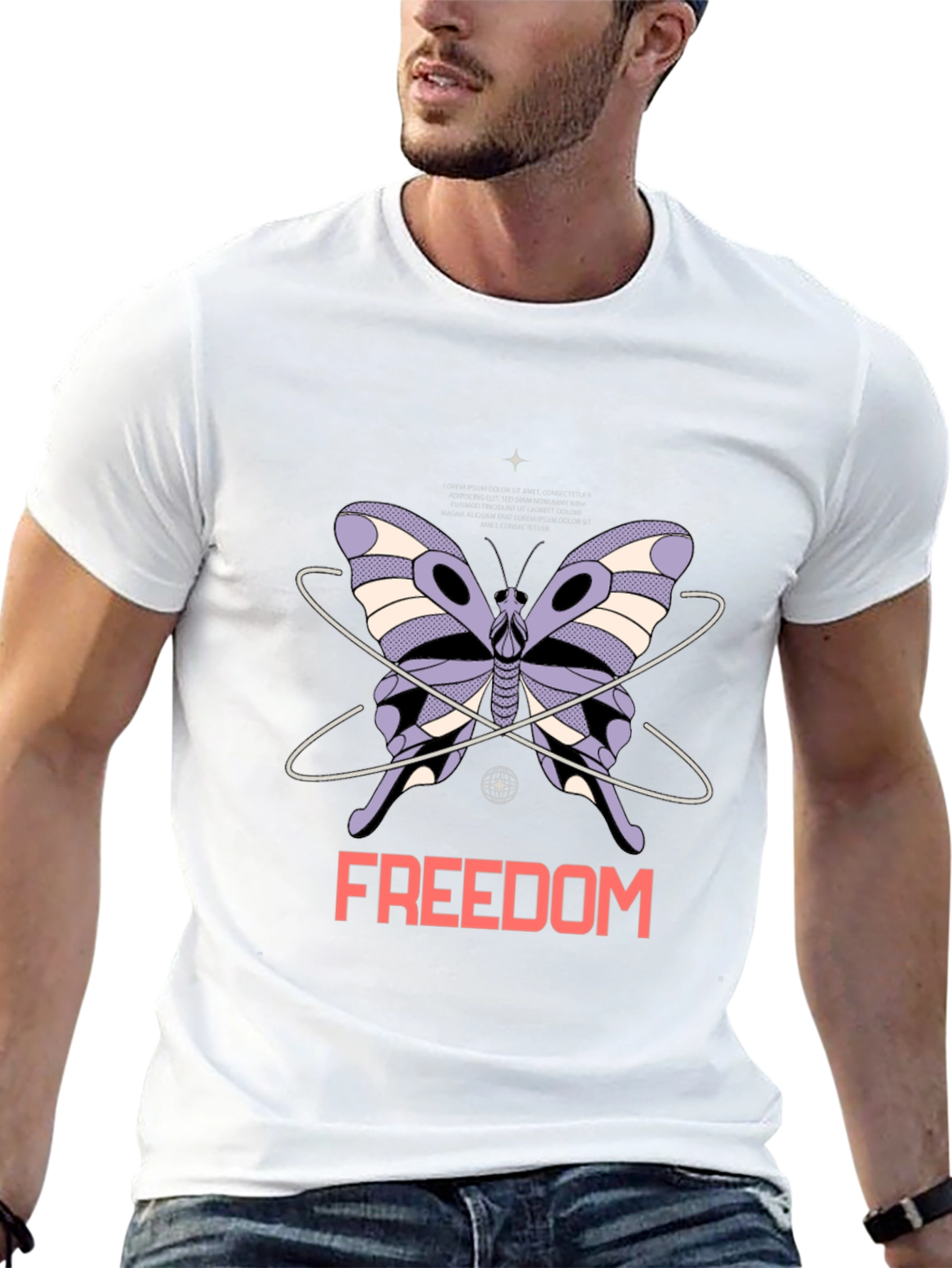 Black Butterfly Freedom Graphic Tee - Unisex view 13