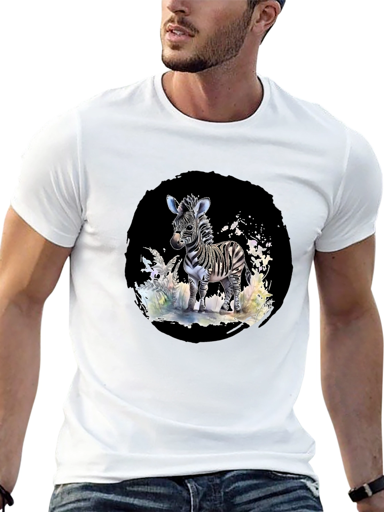 Black Zebra Graphic Tee - Stylish Black T-Shirt view 13