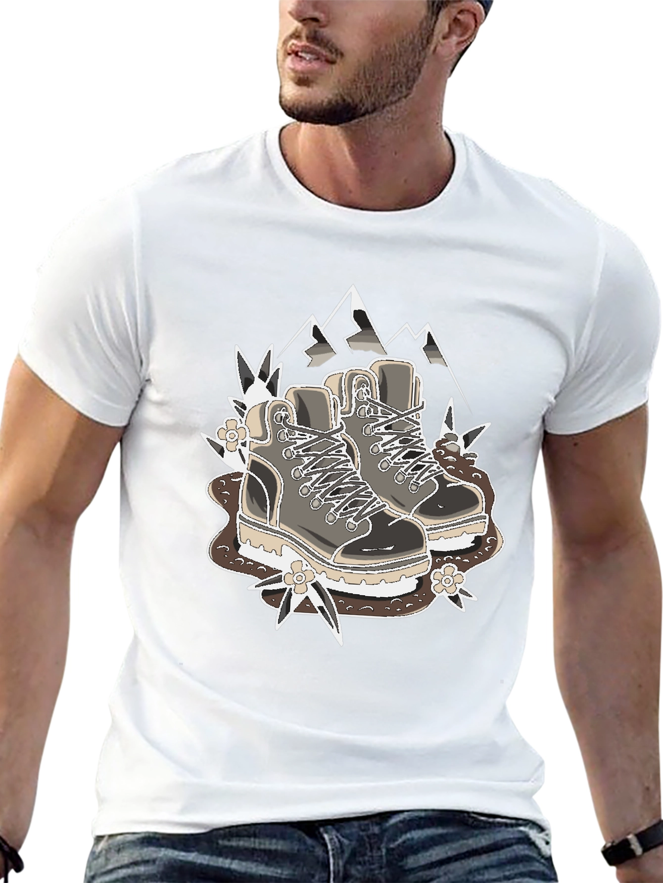 Black Hiking Boots Graphic T-Shirt - Outdoor Adventure Tee view 13