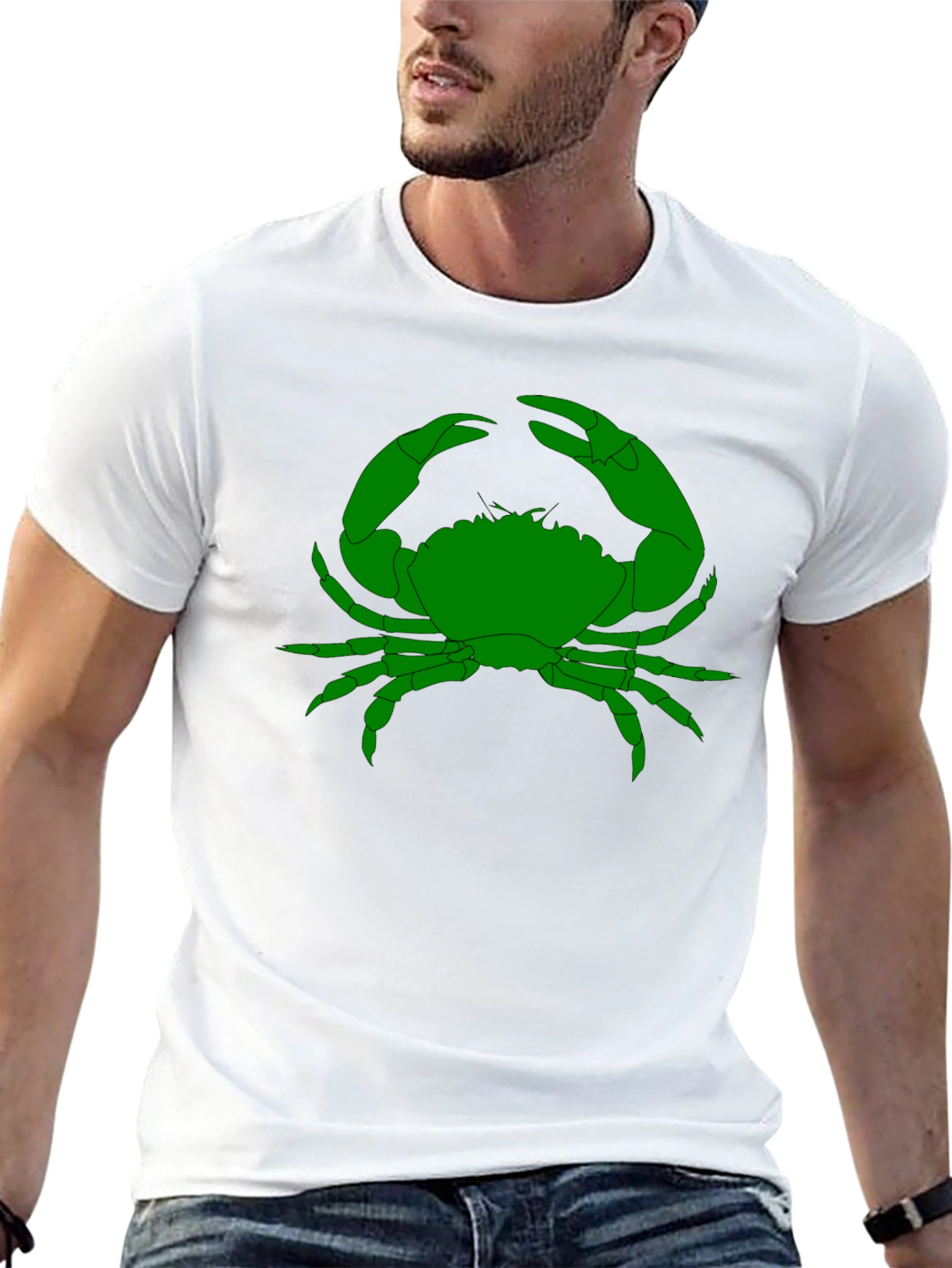 Black Green Crab Graphic T-Shirt - Black view 13