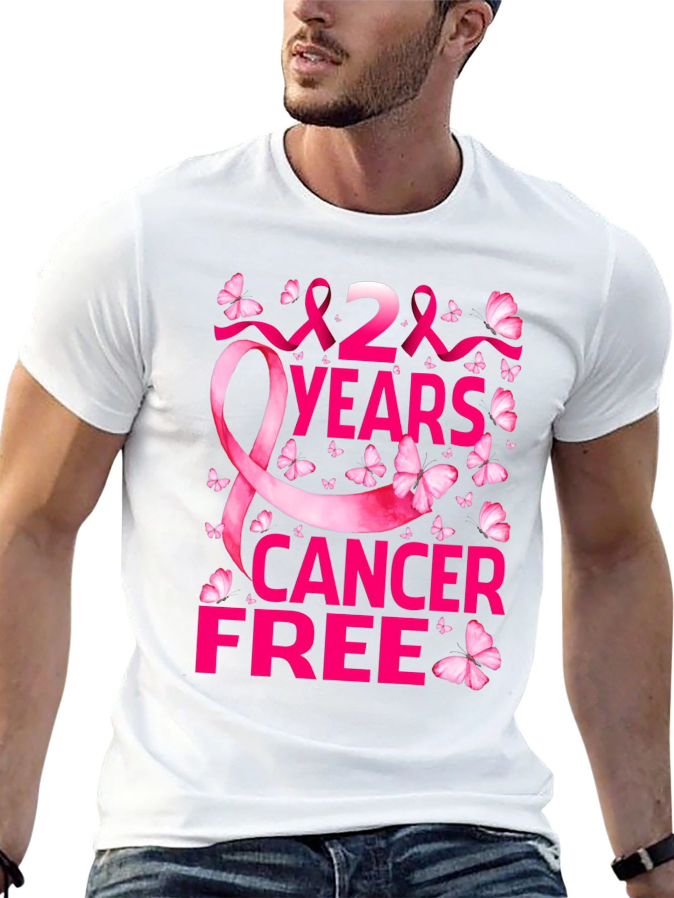 Black 2 Years Cancer Free T-Shirt view 13