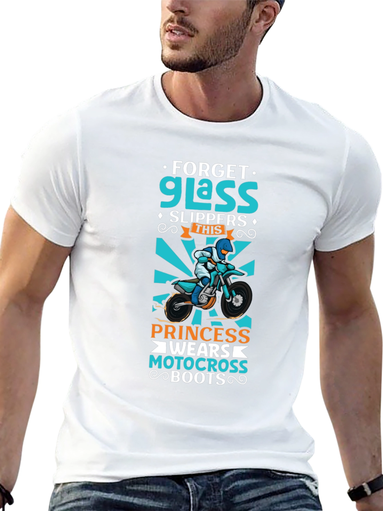 Black Forget Glass Slippers Princess Motocross Boots T-Shirt view 13