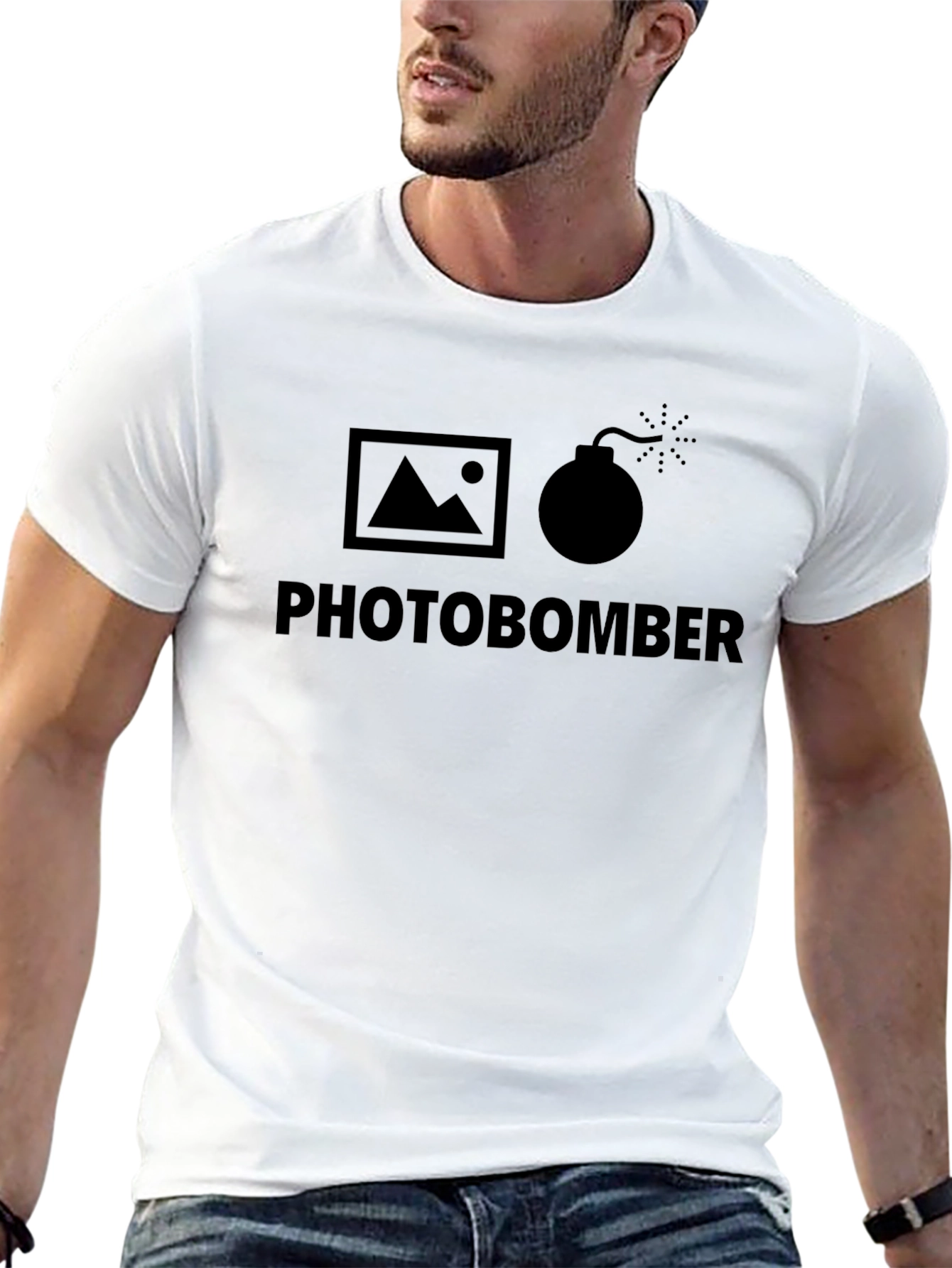 Black Photobomber Graphic T-Shirt - Funny Photography Humor Tee view 13