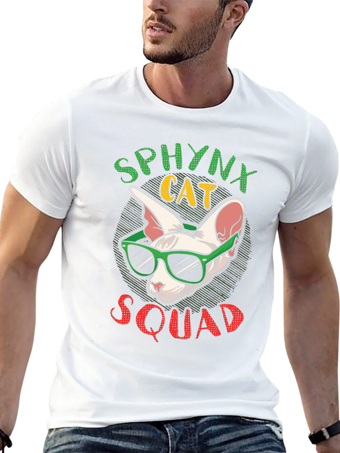 Black Sphynx Cat Squad T-Shirt view 13