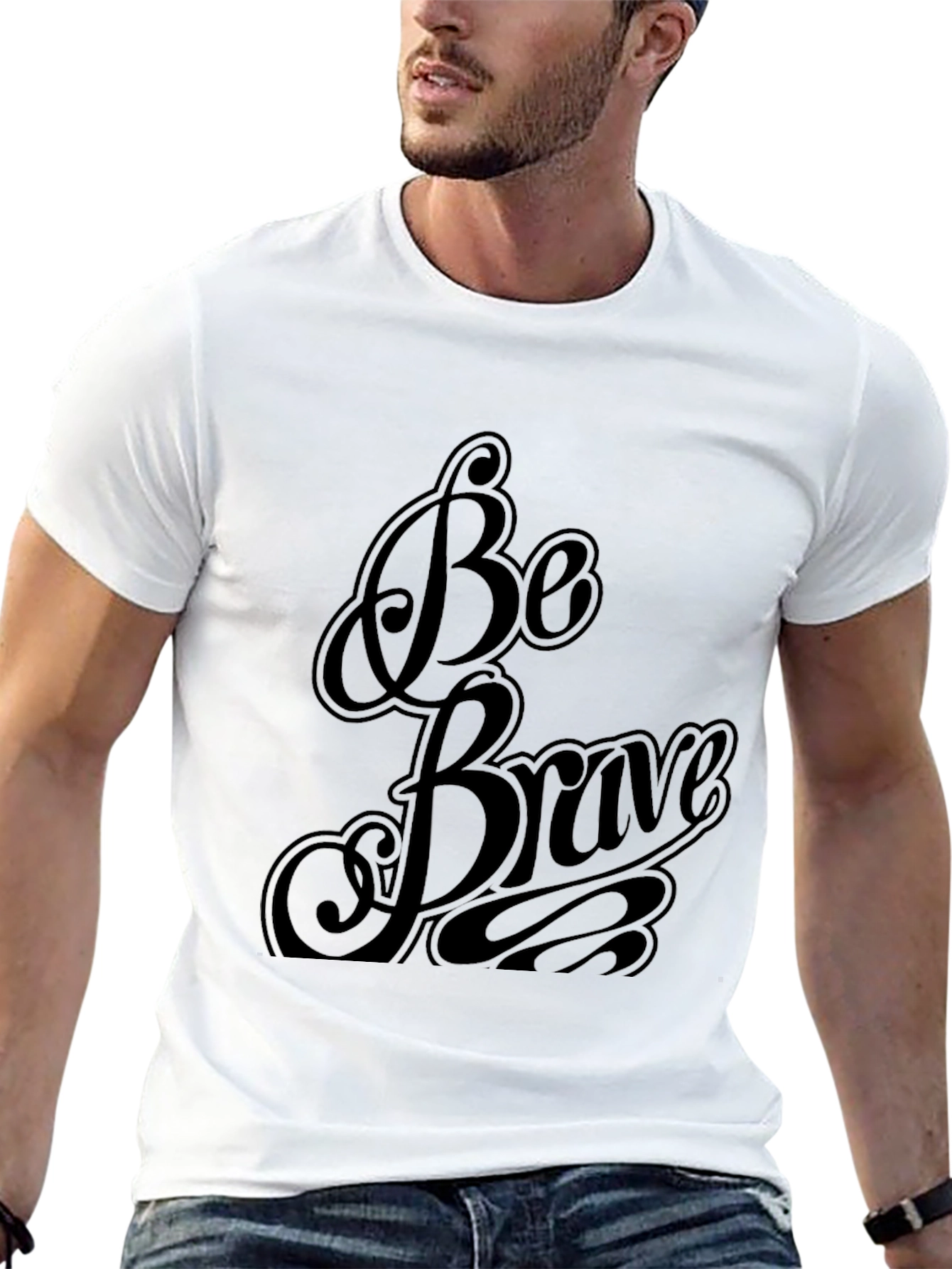 Black Be Brave Black Graphic Tee view 13