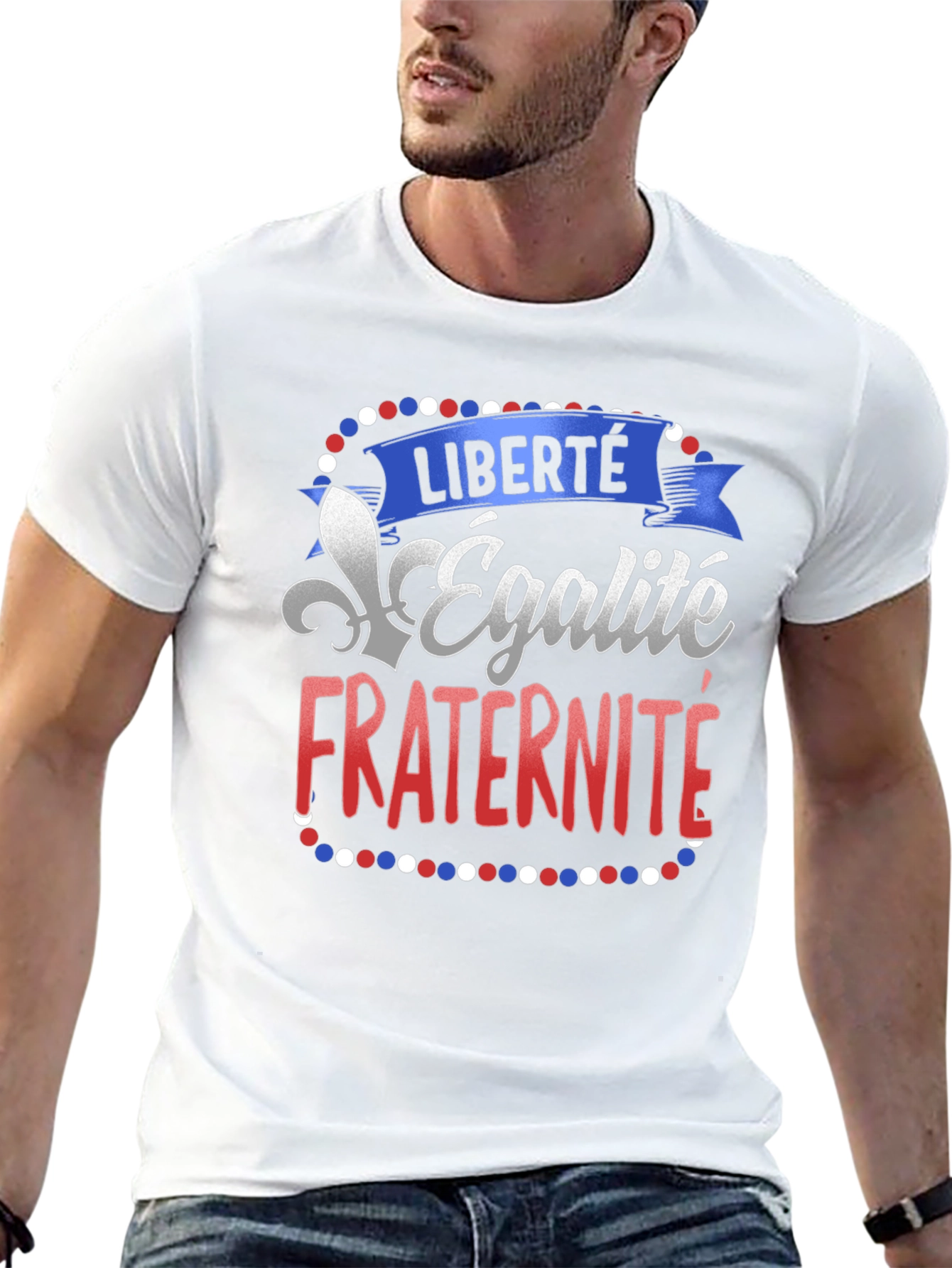 Black French Liberty Equality Fraternity T-Shirt view 13