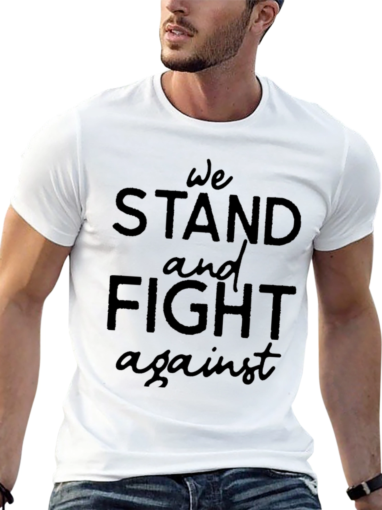Black We Stand and Fight Against Tee view 13