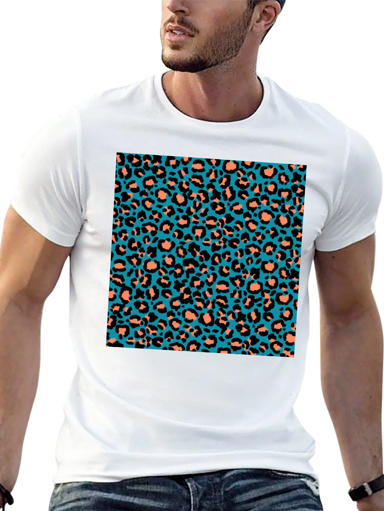 Black Funky Leopard Print Tee view 13