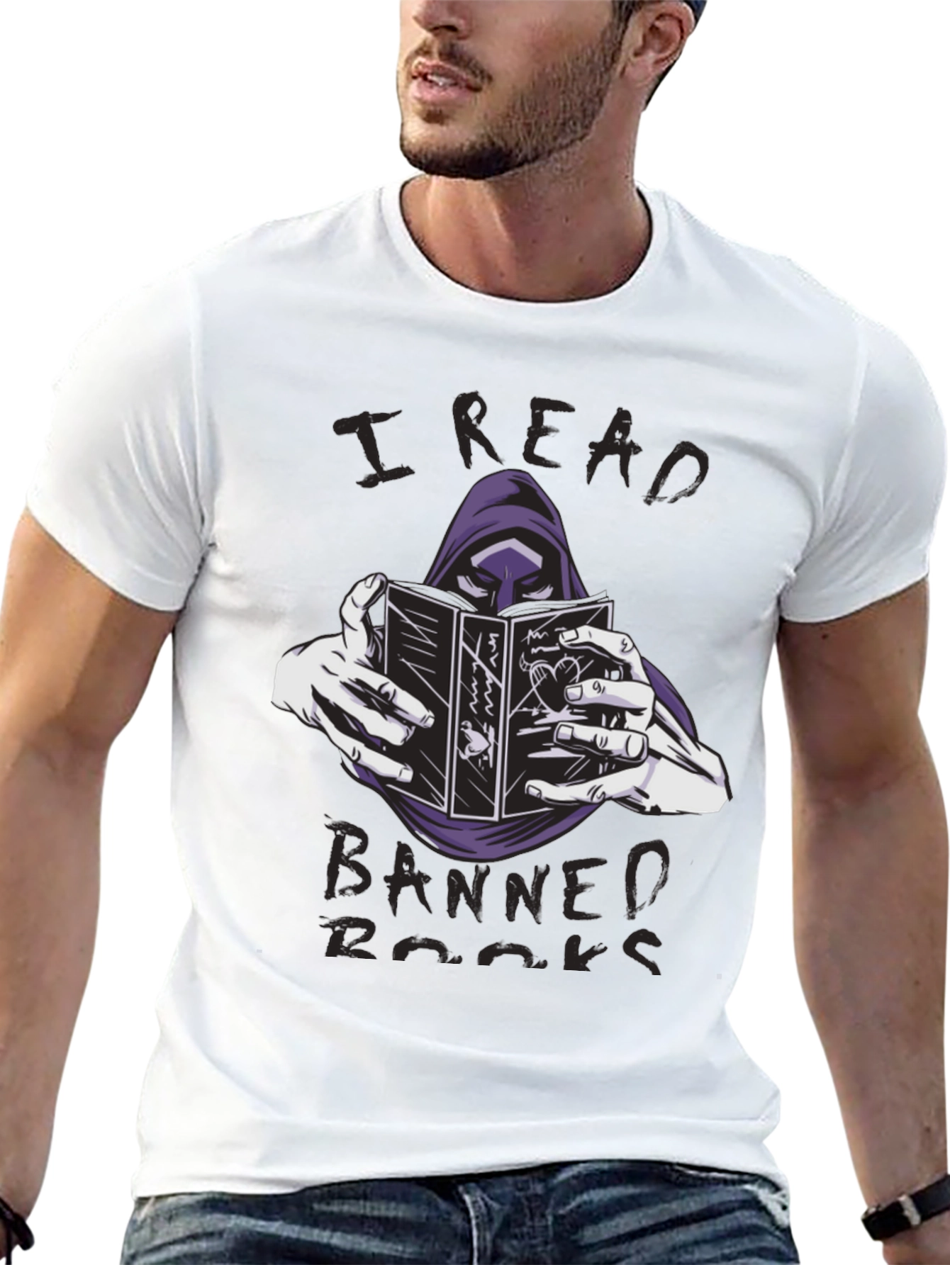 Black I Read Banned Books T-Shirt Grim Reaper Reader Tee view 13