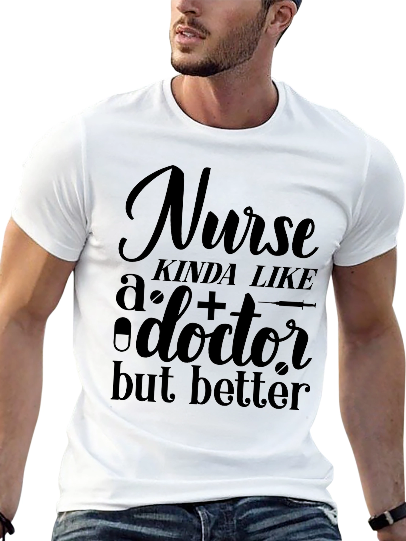 Black Funny Nurse T-Shirt - Better Than a Doctor! view 13