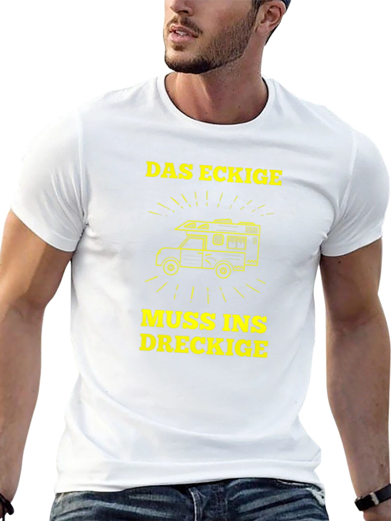 Black Das Eckige Muss Ins Dreckige Camper T-Shirt view 13