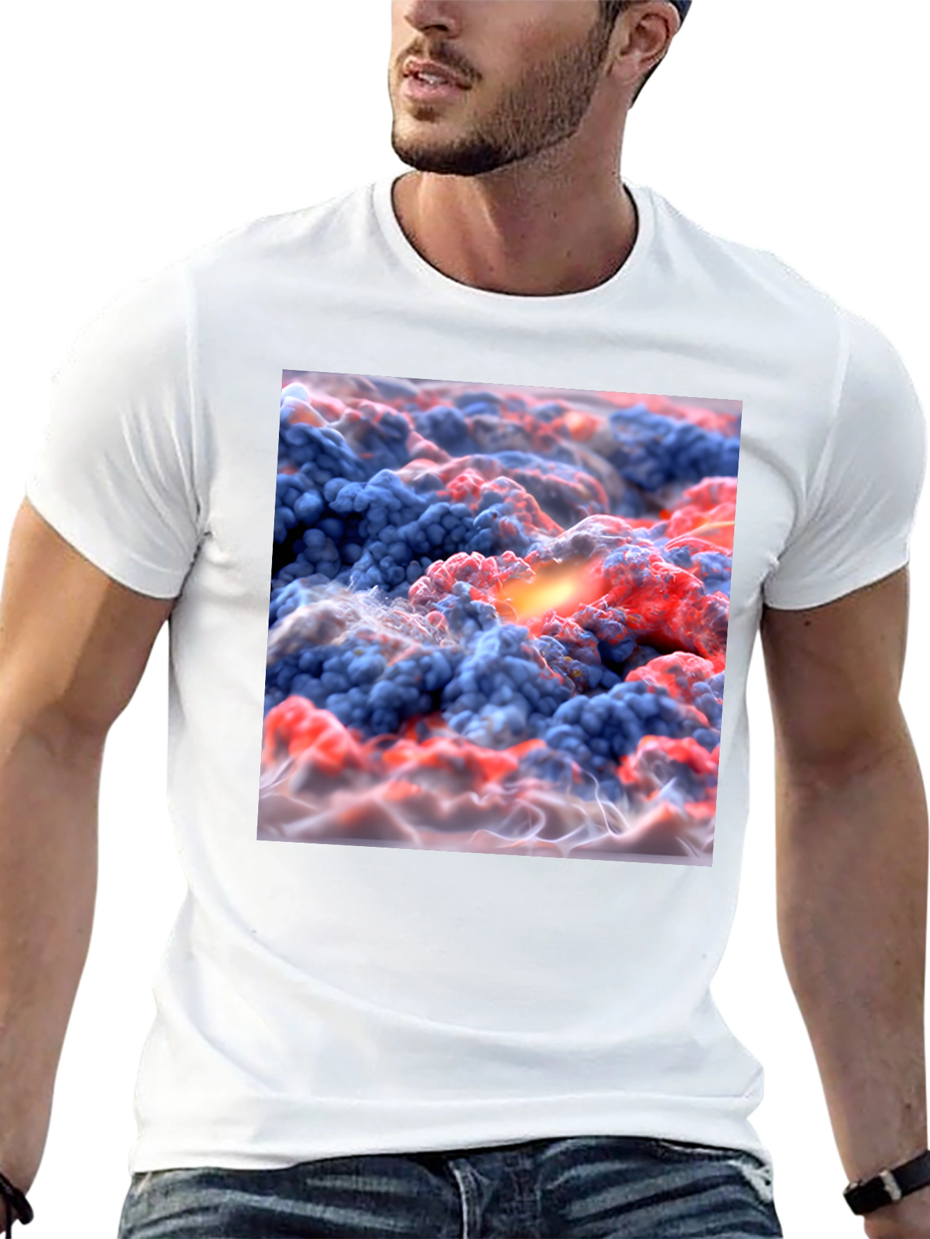Black Abstract Cloudscape T-Shirt - Unique Graphic Tee view 13